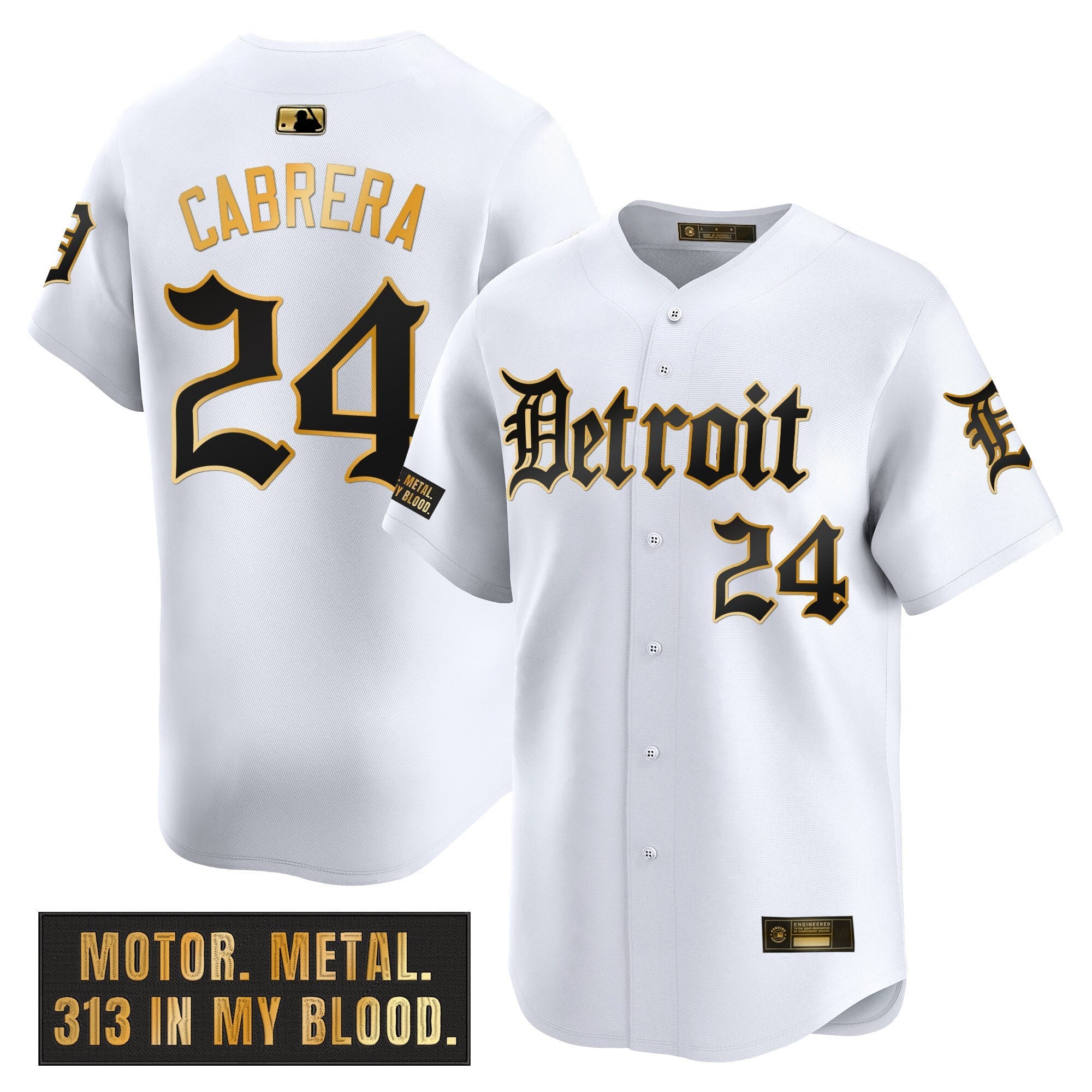 Men’s Detroit ‘Motor Gothic Edition’ Gold Vapor Premier Limited Jersey