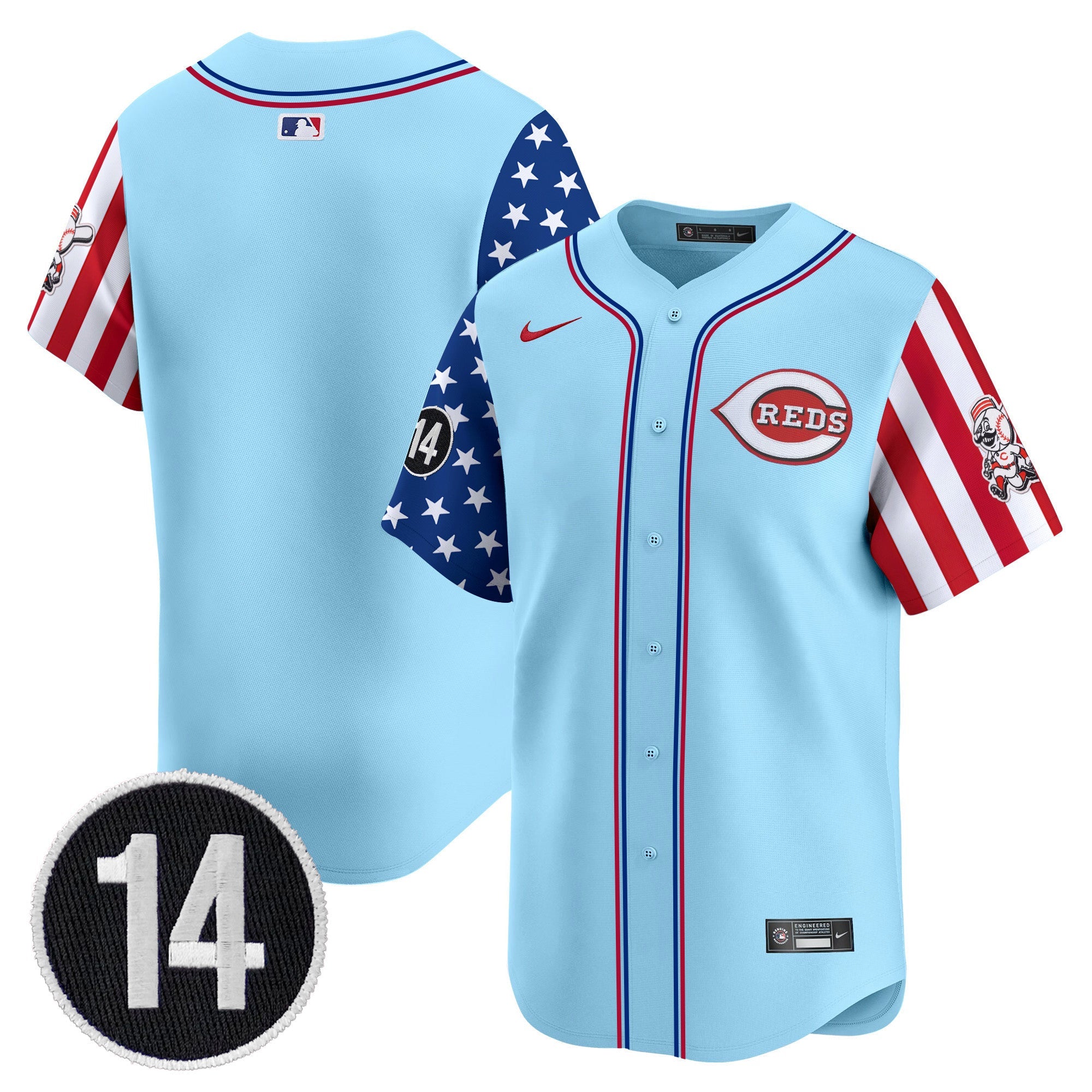 Men’s Cincinnati 2025 Independence Day Vapor Premier Limited Jersey – Pete Rose Patch