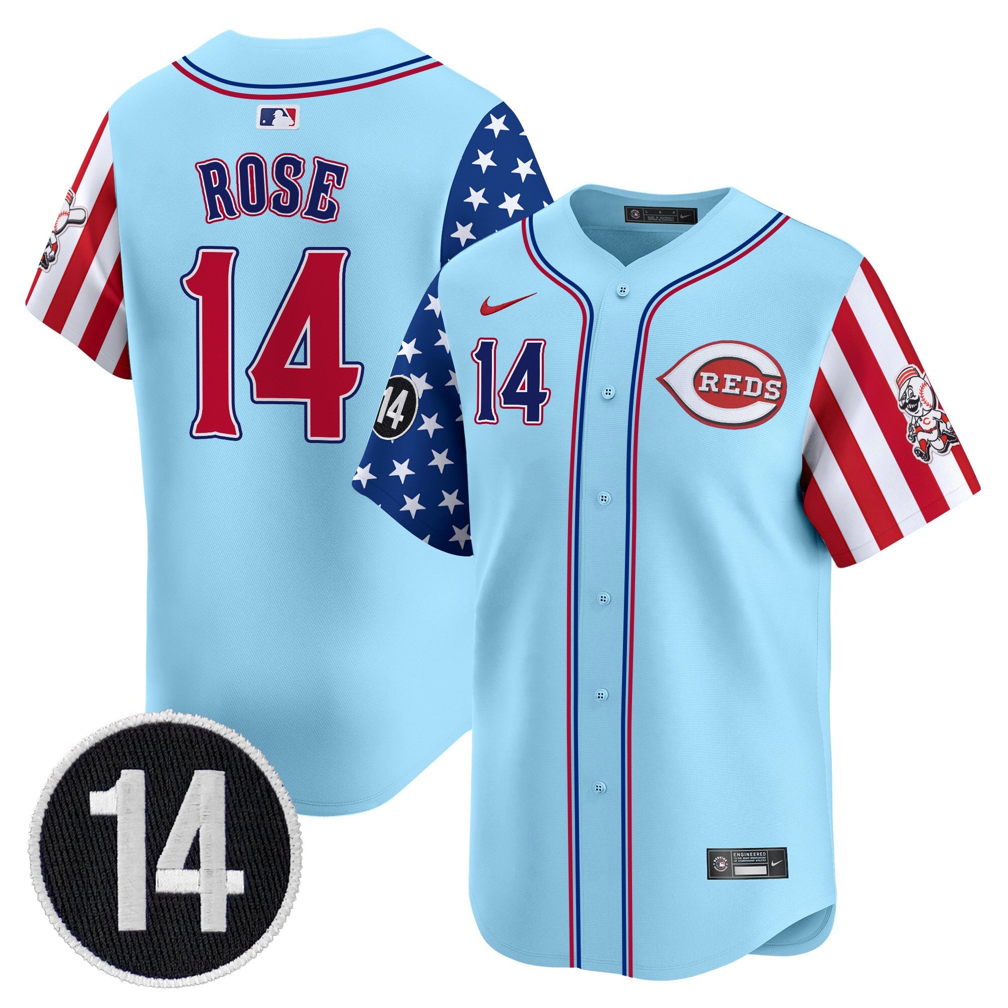Men’s Cincinnati 2025 Independence Day Vapor Premier Limited Jersey – Pete Rose Patch
