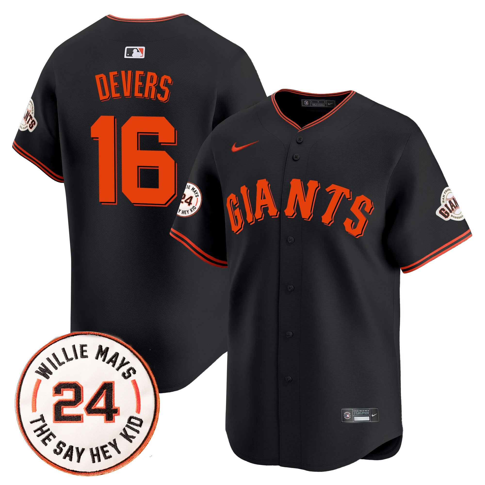 Men’s San Francisco 2025 Willie Mays Patch Vapor Premier Limited Jersey