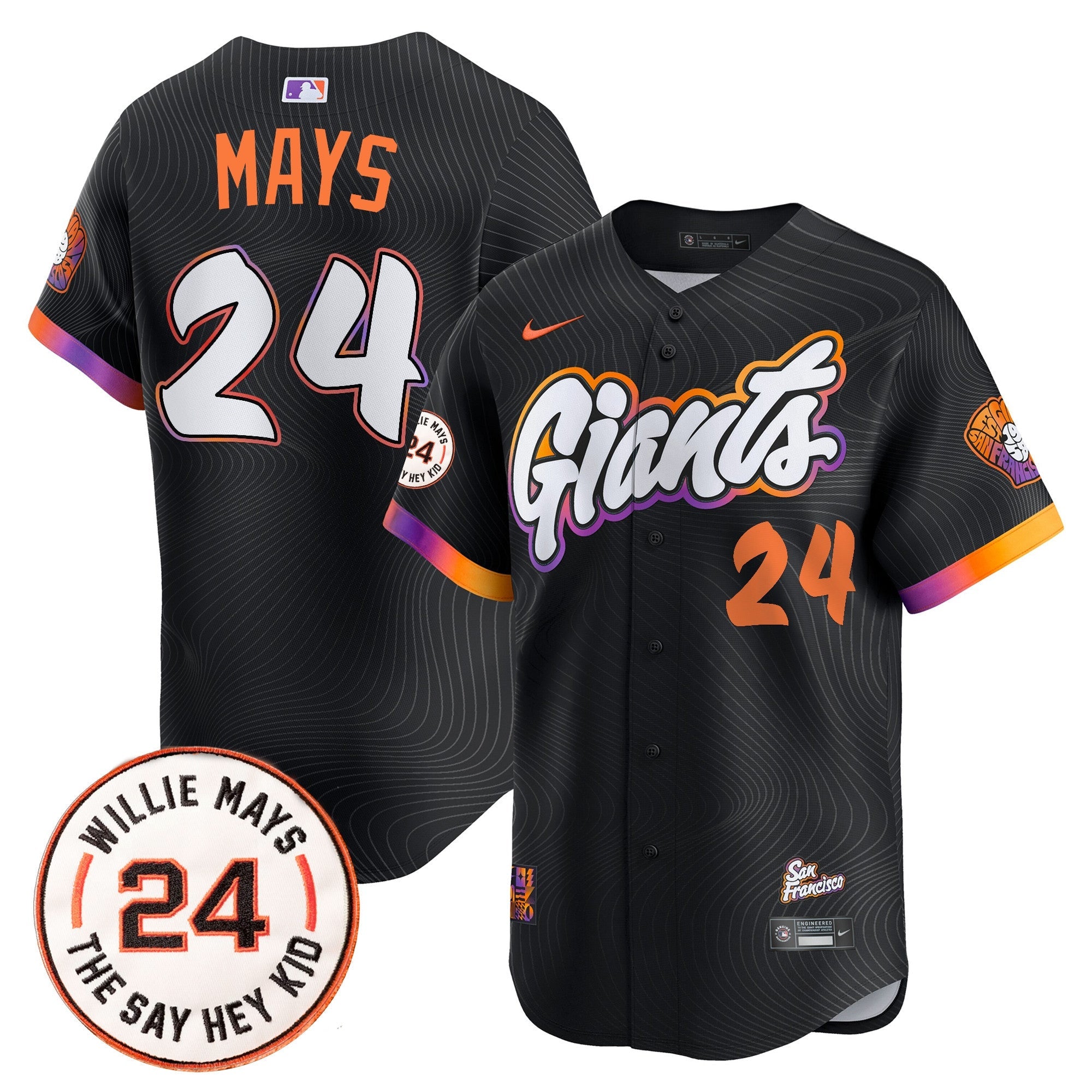 Men’s San Francisco 2025 Willie Mays Patch Vapor Premier Limited Jersey