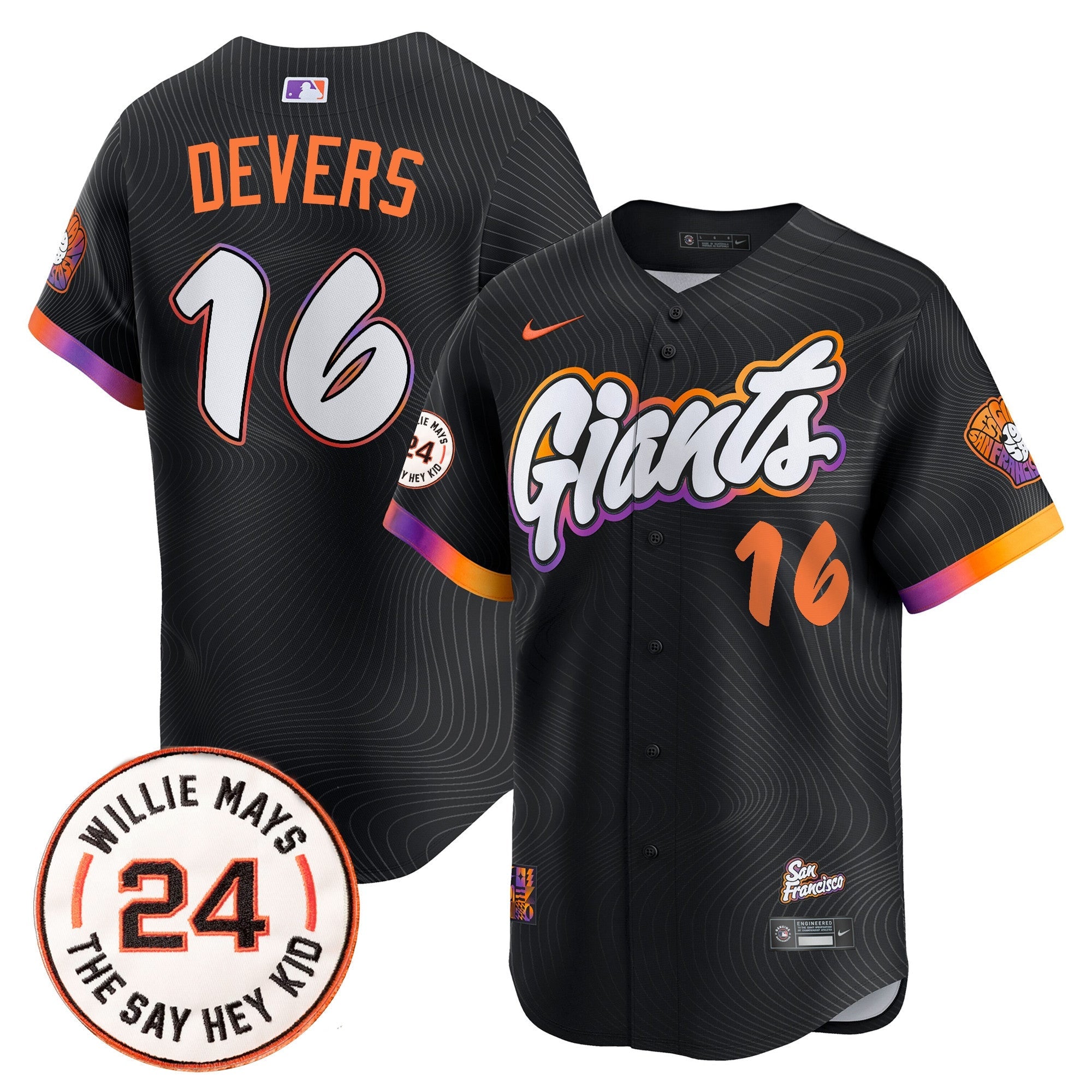 Men’s San Francisco 2025 Willie Mays Patch Vapor Premier Limited Jersey