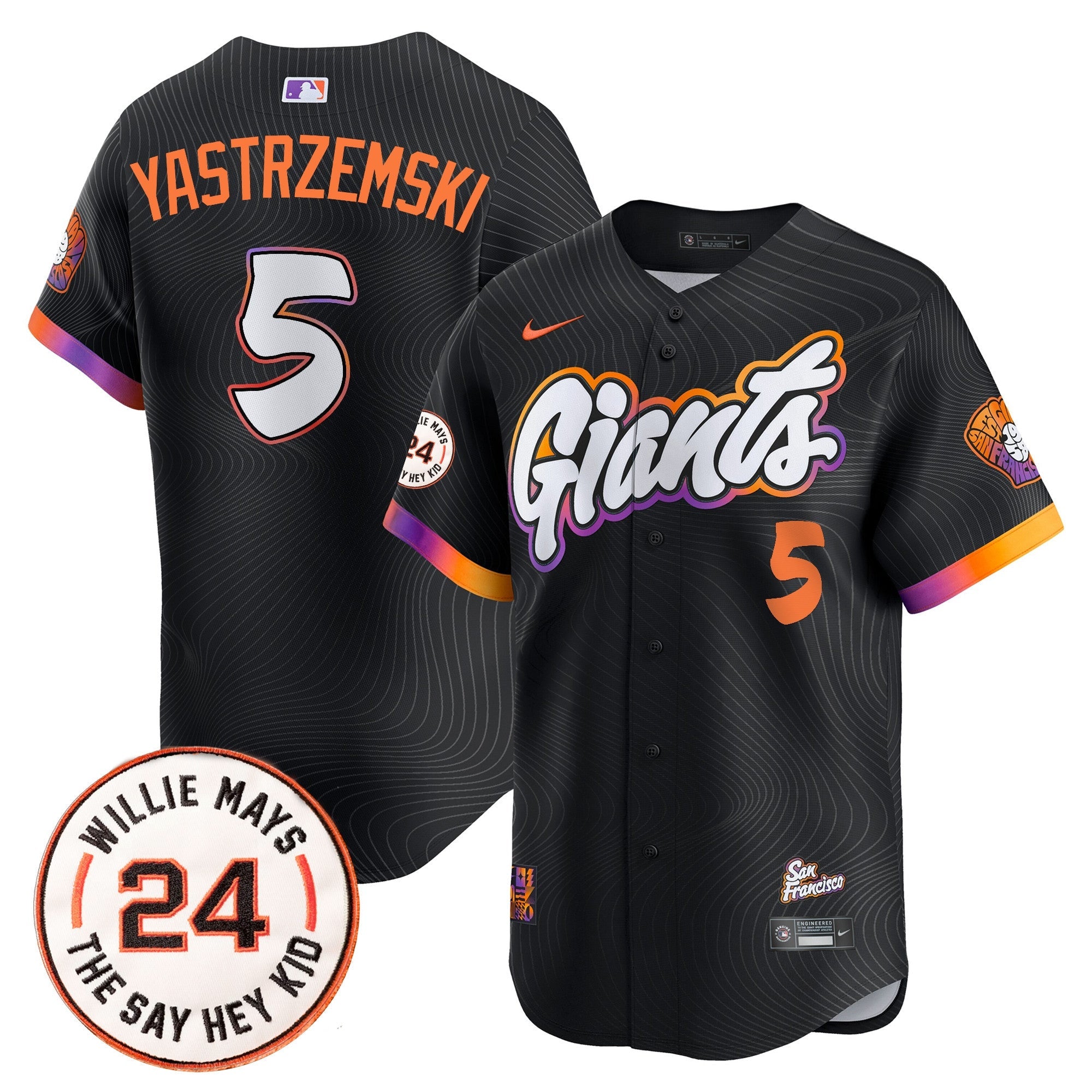Men’s San Francisco 2025 Willie Mays Patch Vapor Premier Limited Jersey