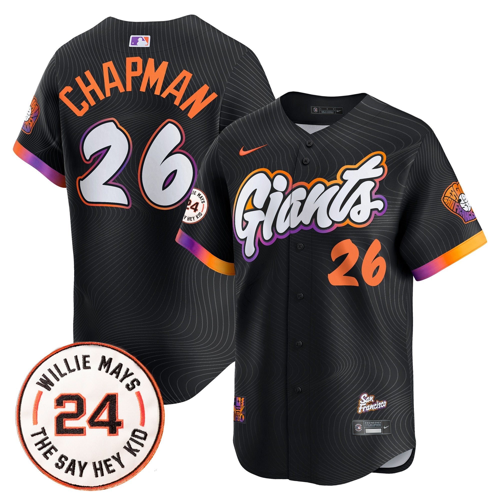 Men’s San Francisco 2025 Willie Mays Patch Vapor Premier Limited Jersey