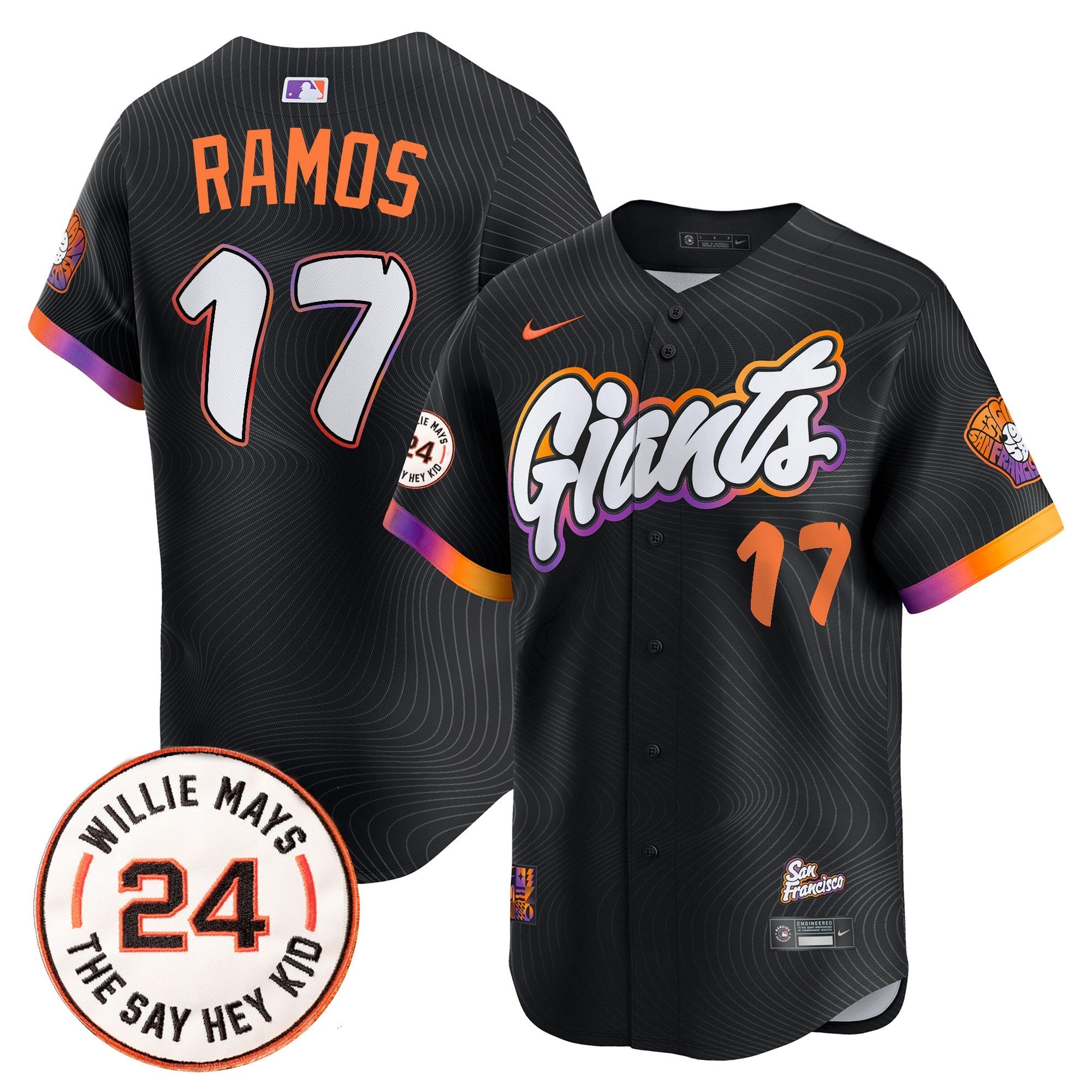 Men’s San Francisco 2025 Willie Mays Patch Vapor Premier Limited Jersey