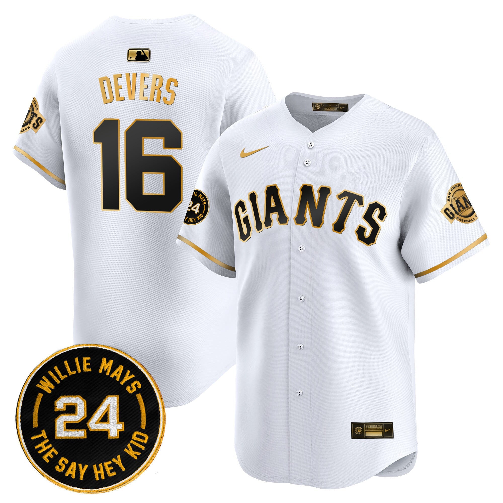 Men’s San Francisco 2025 Willie Mays Patch Vapor Premier Limited Jersey