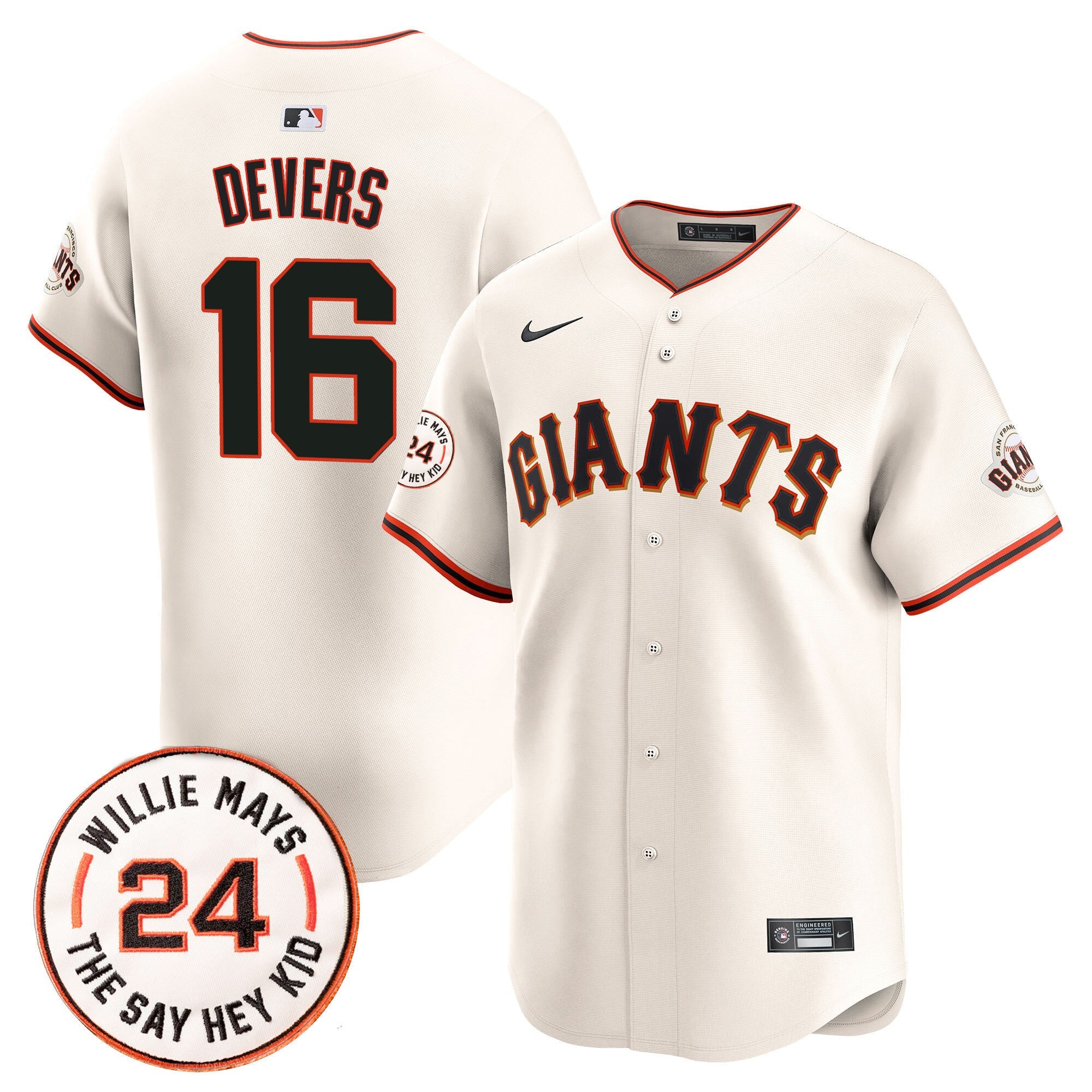 Men’s San Francisco 2025 Willie Mays Patch Vapor Premier Limited Jersey