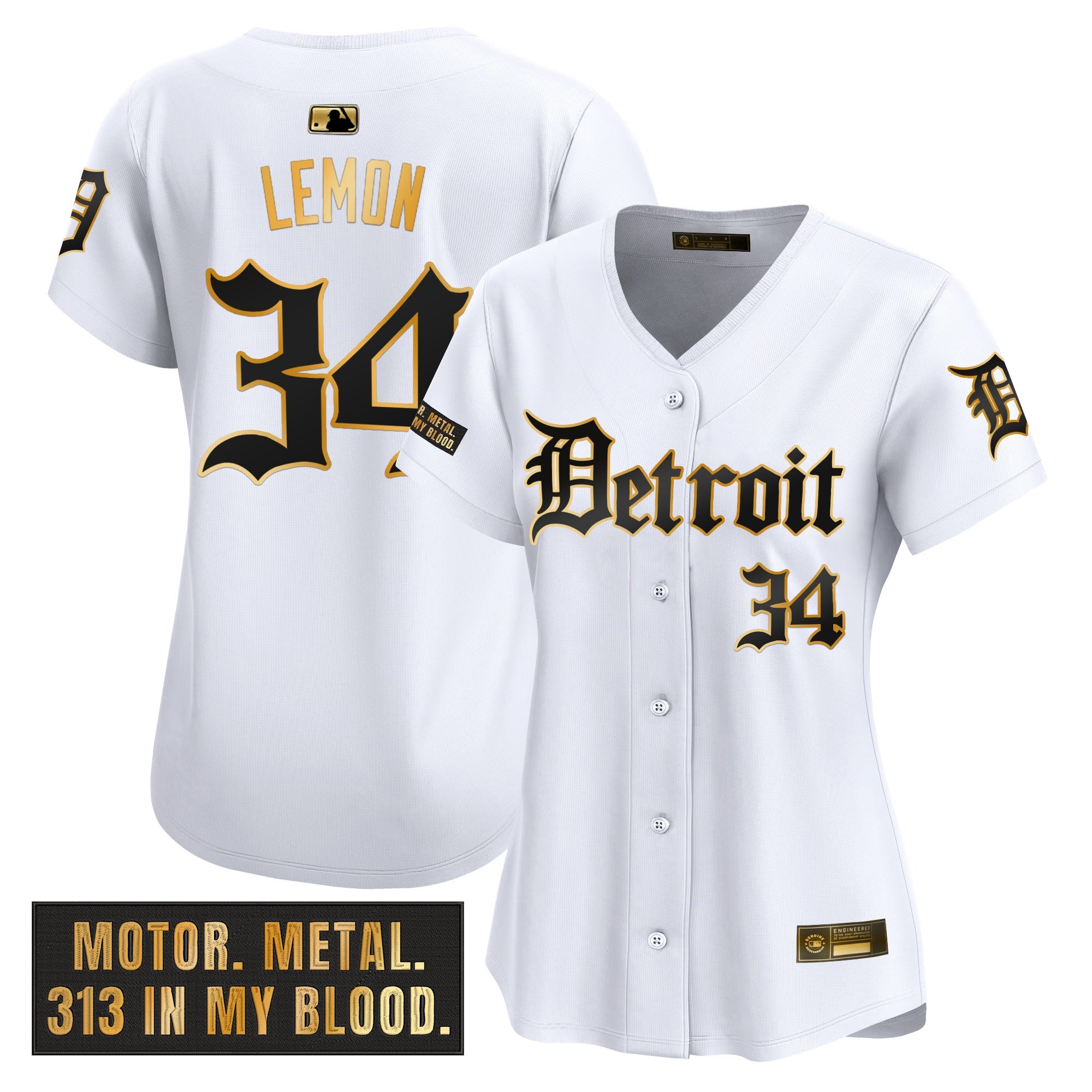 Women’s Detroit ‘Motor Gothic Edition’ Gold Vapor Premier Limited Jersey