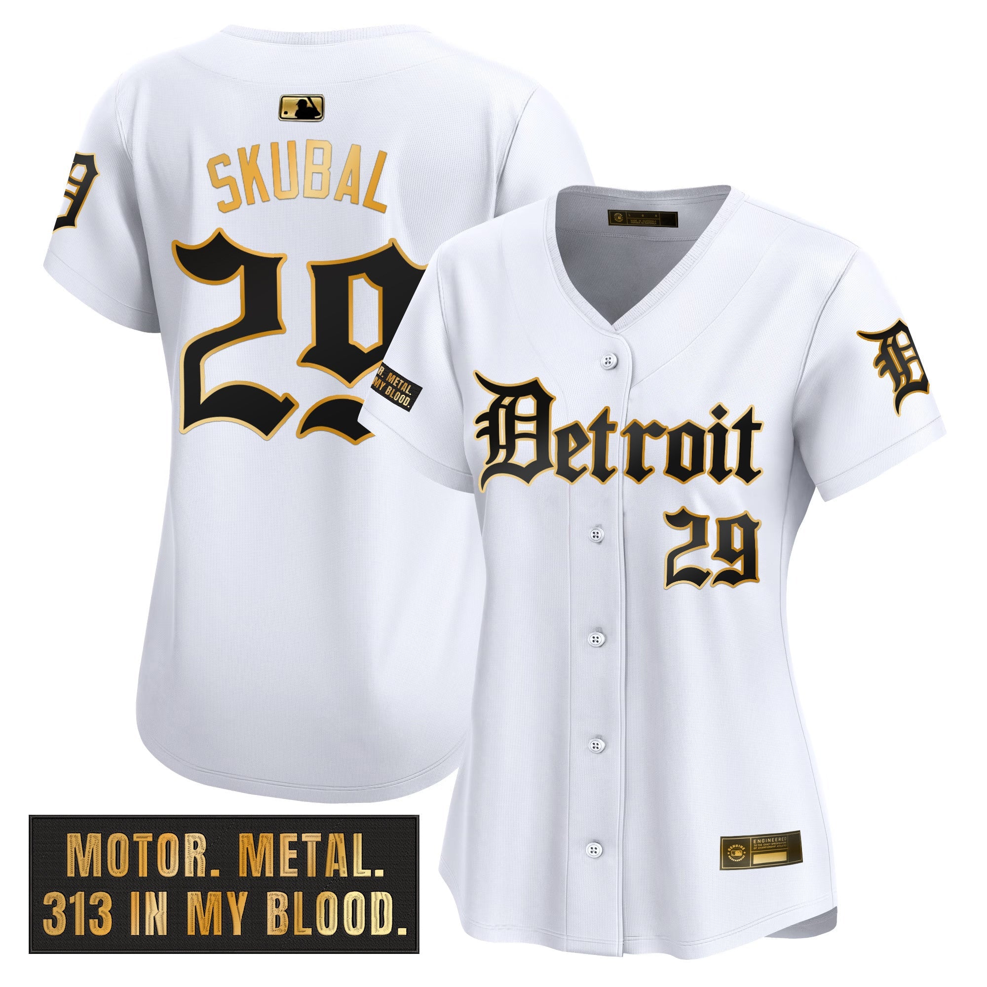 Women’s Detroit ‘Motor Gothic Edition’ Gold Vapor Premier Limited Jersey