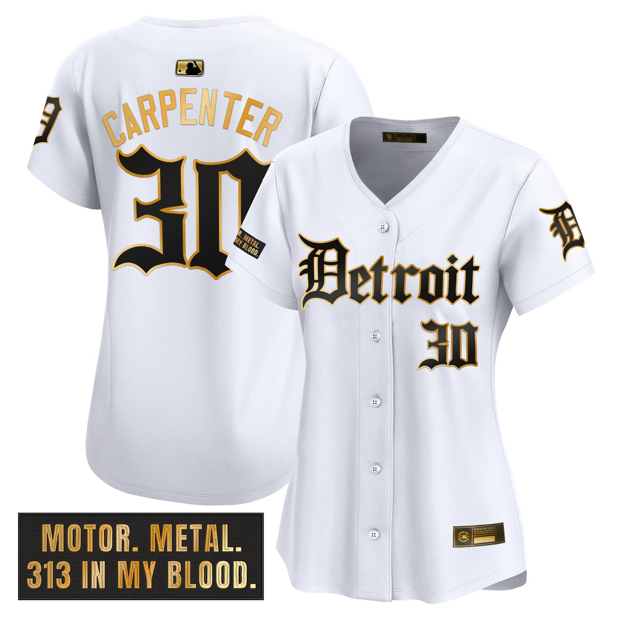 Women’s Detroit ‘Motor Gothic Edition’ Gold Vapor Premier Limited Jersey