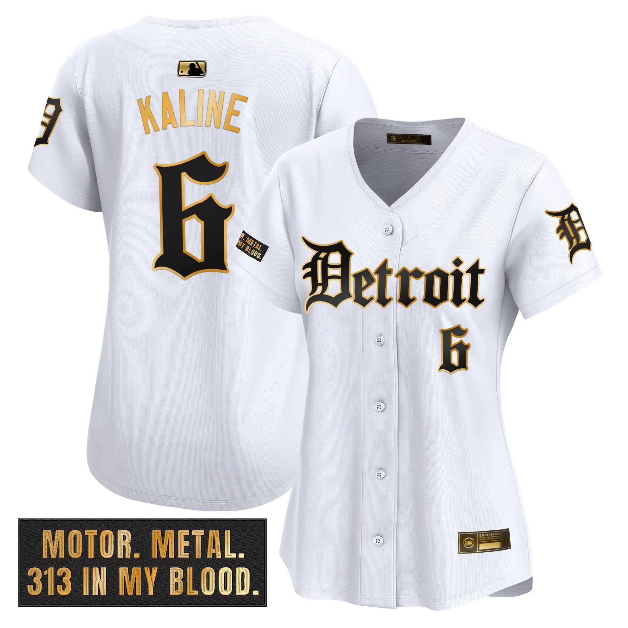 Women’s Detroit ‘Motor Gothic Edition’ Gold Vapor Premier Limited Jersey