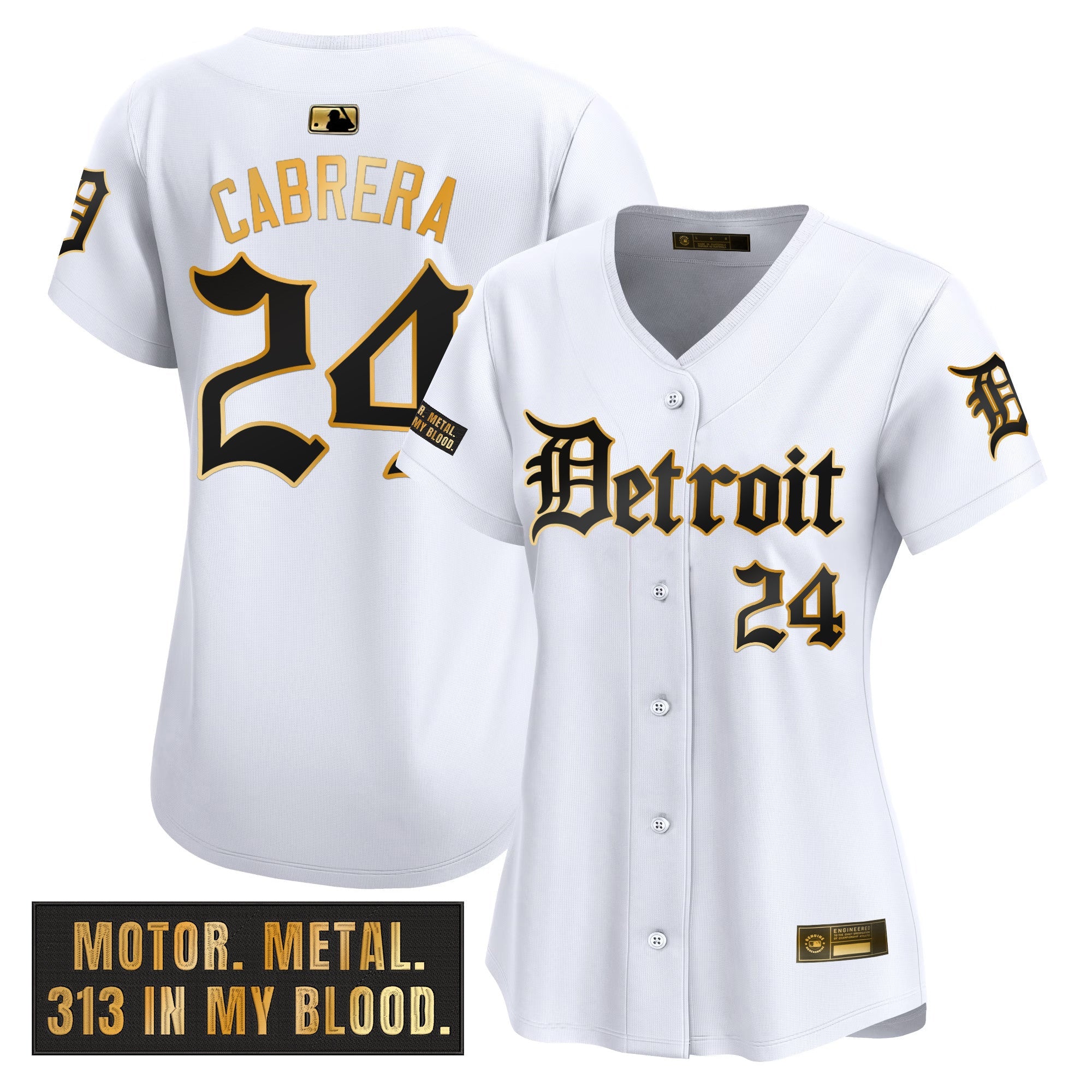 Women’s Detroit ‘Motor Gothic Edition’ Gold Vapor Premier Limited Jersey