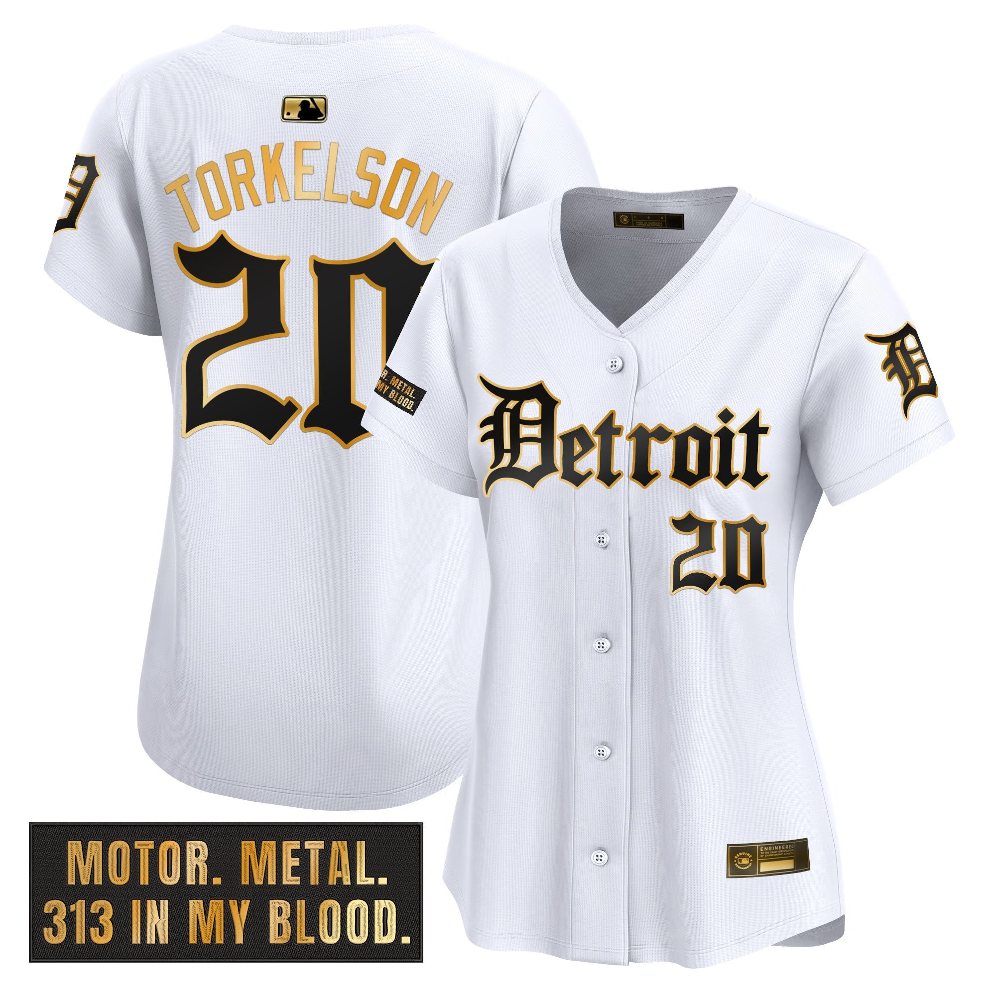 Women’s Detroit ‘Motor Gothic Edition’ Gold Vapor Premier Limited Jersey