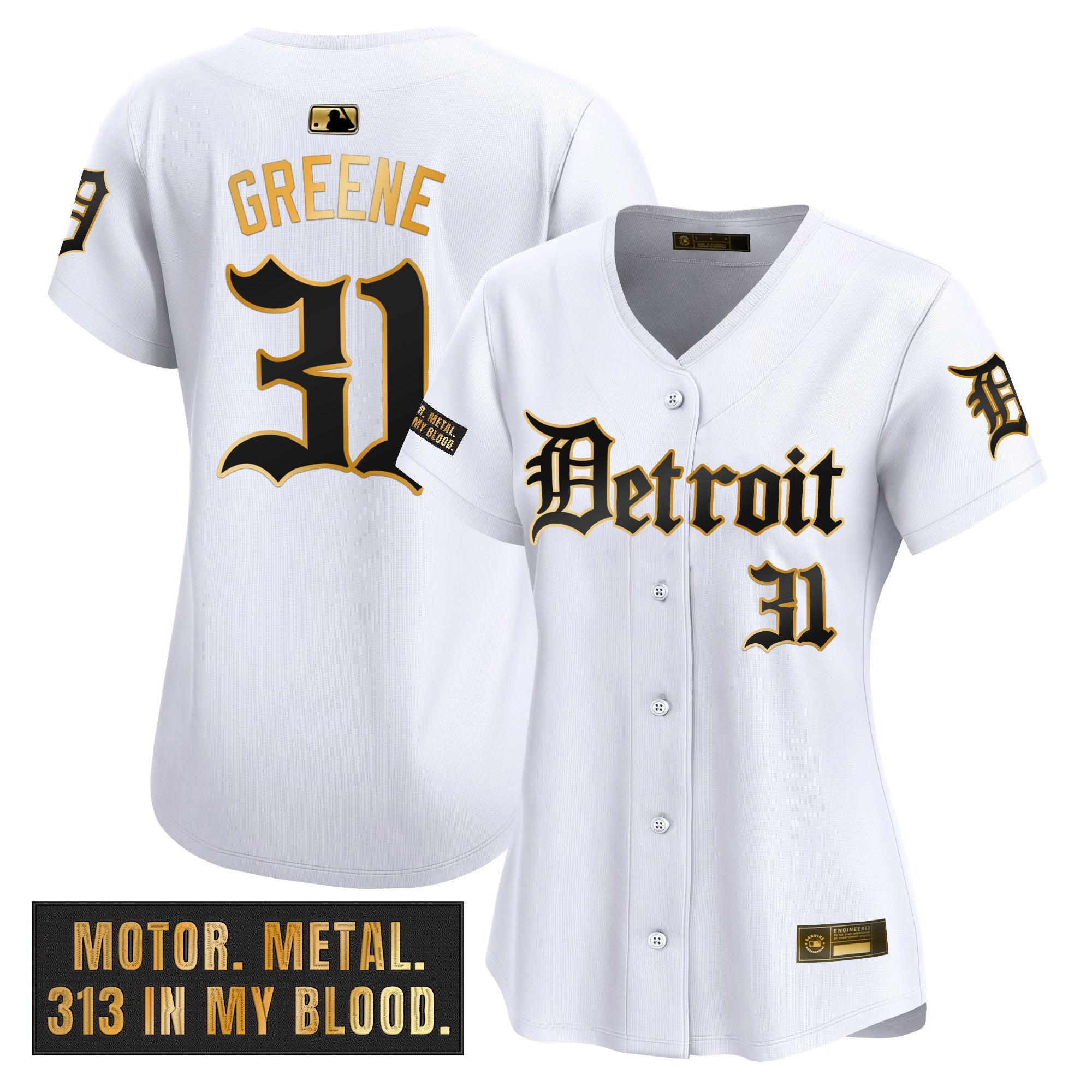 Women’s Detroit ‘Motor Gothic Edition’ Gold Vapor Premier Limited Jersey