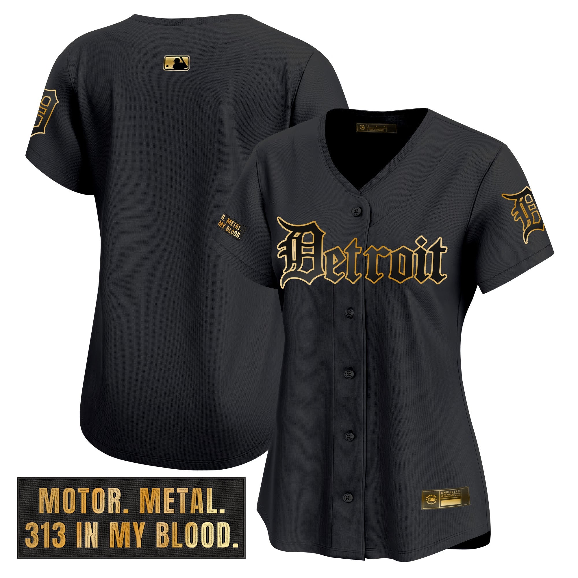 Women’s Detroit ‘Motor Gothic Edition’ Gold Vapor Premier Limited Jersey