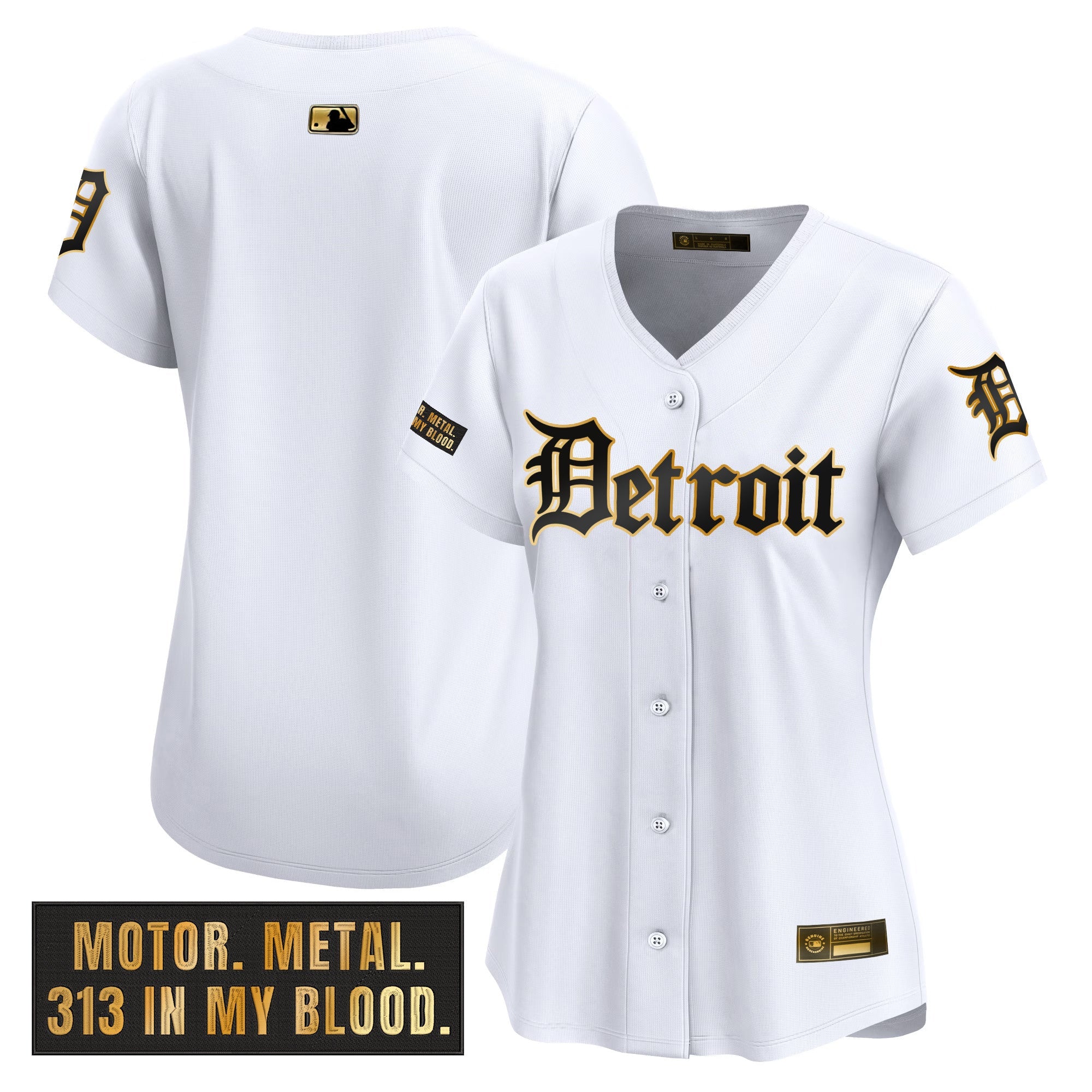 Women’s Detroit ‘Motor Gothic Edition’ Gold Vapor Premier Limited Jersey