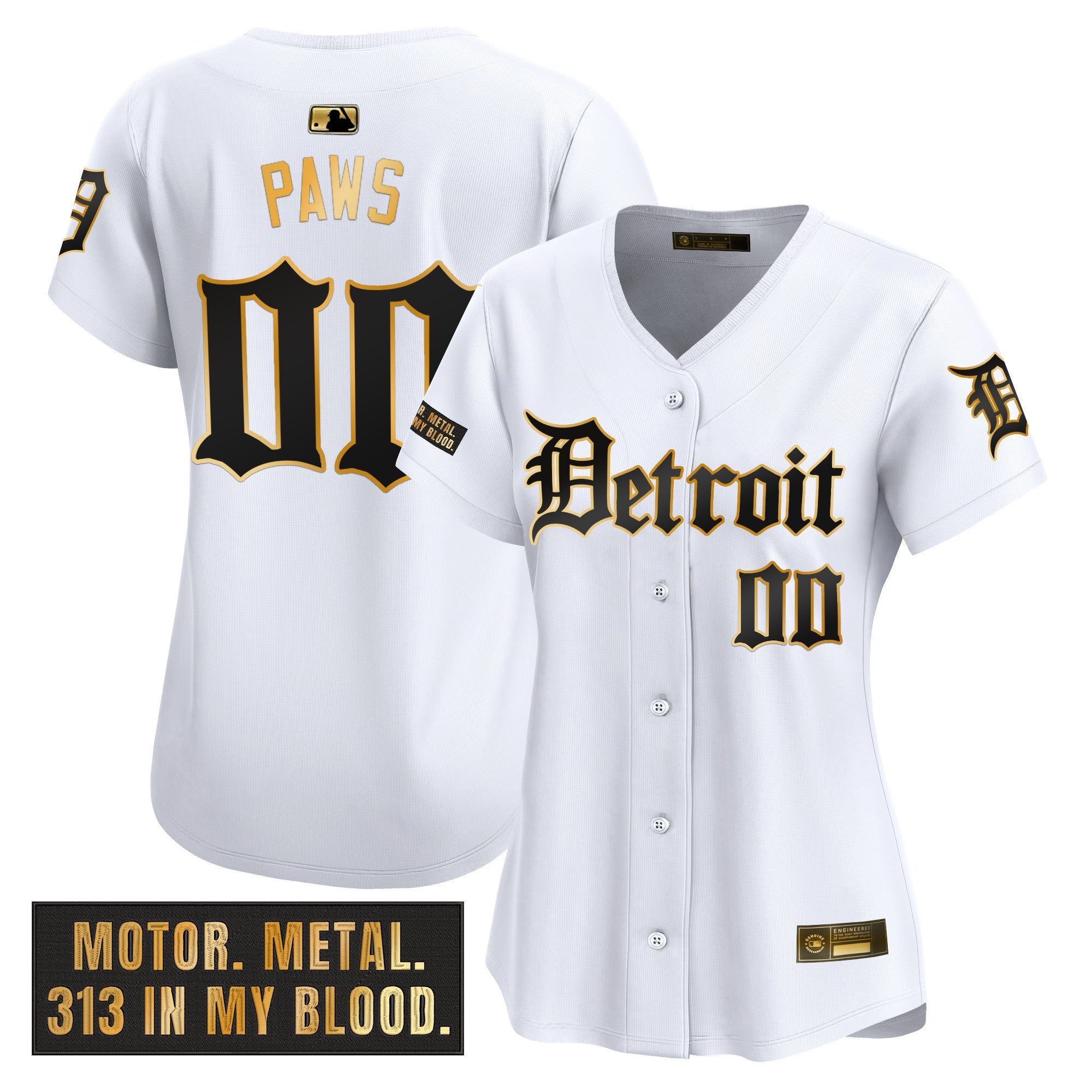 Women’s Detroit ‘Motor Gothic Edition’ Gold Vapor Premier Limited Jersey