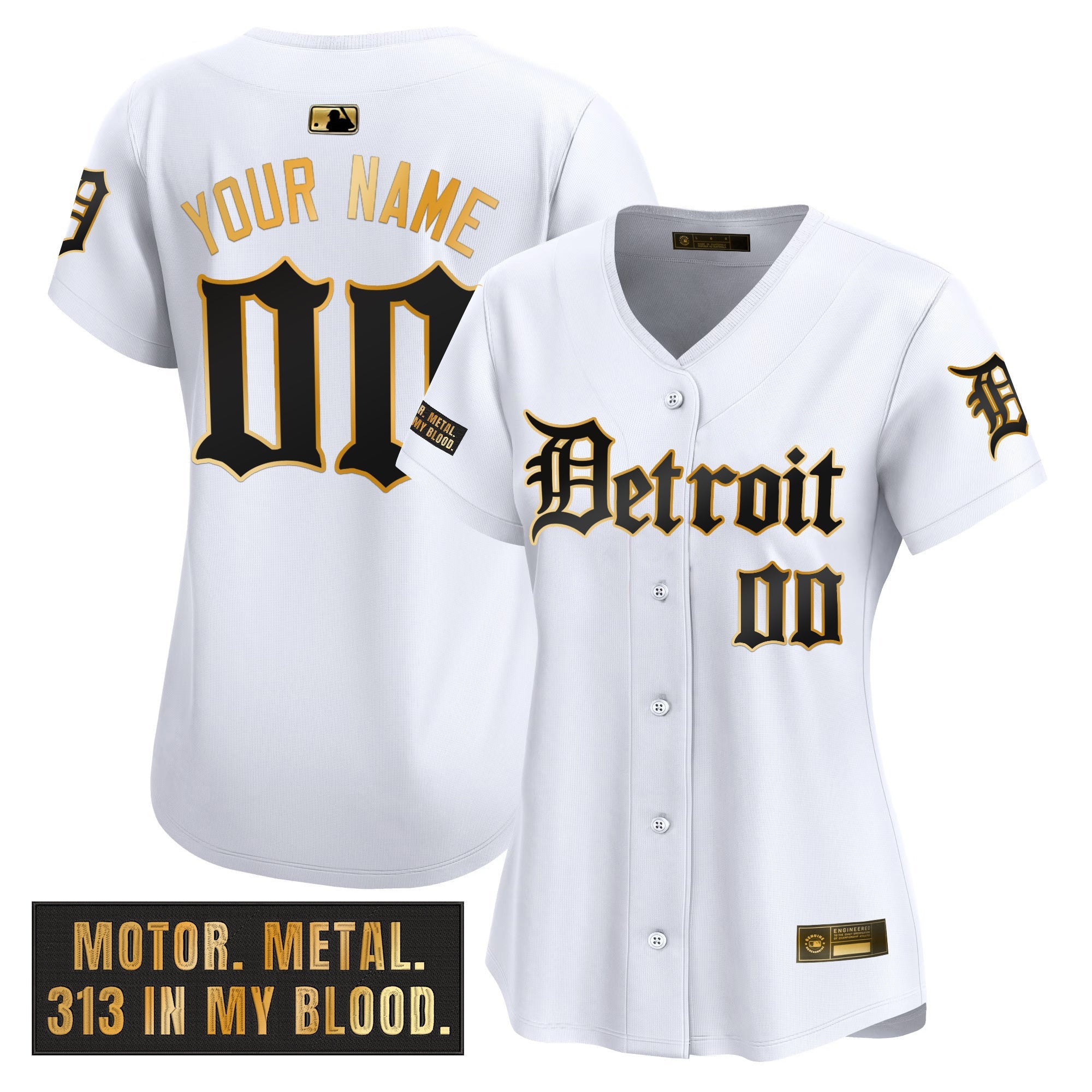 Detroit ‘Motor Gothic Edition’ Gold Vapor Premier Limited Custom Jersey
