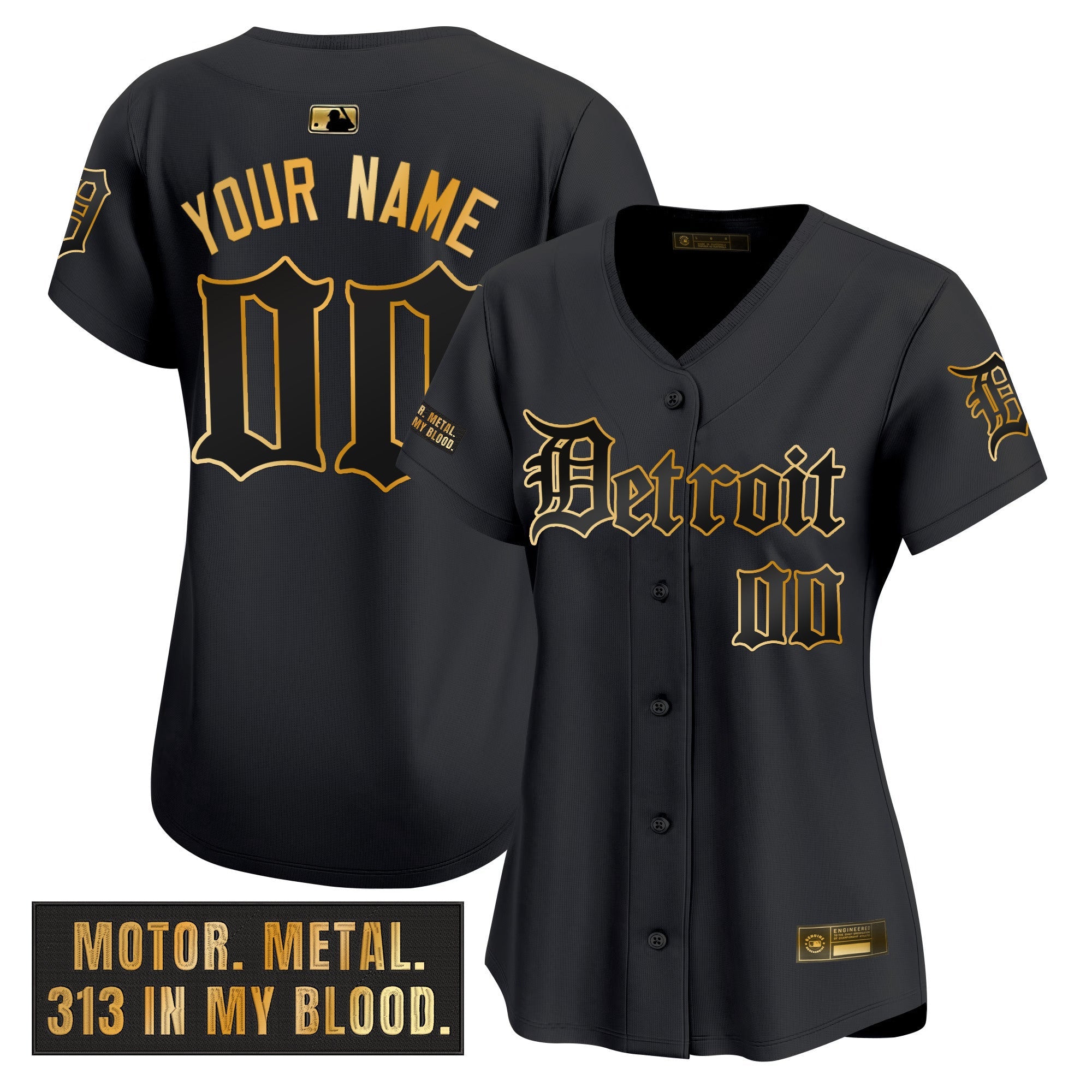Detroit ‘Motor Gothic Edition’ Gold Vapor Premier Limited Custom Jersey