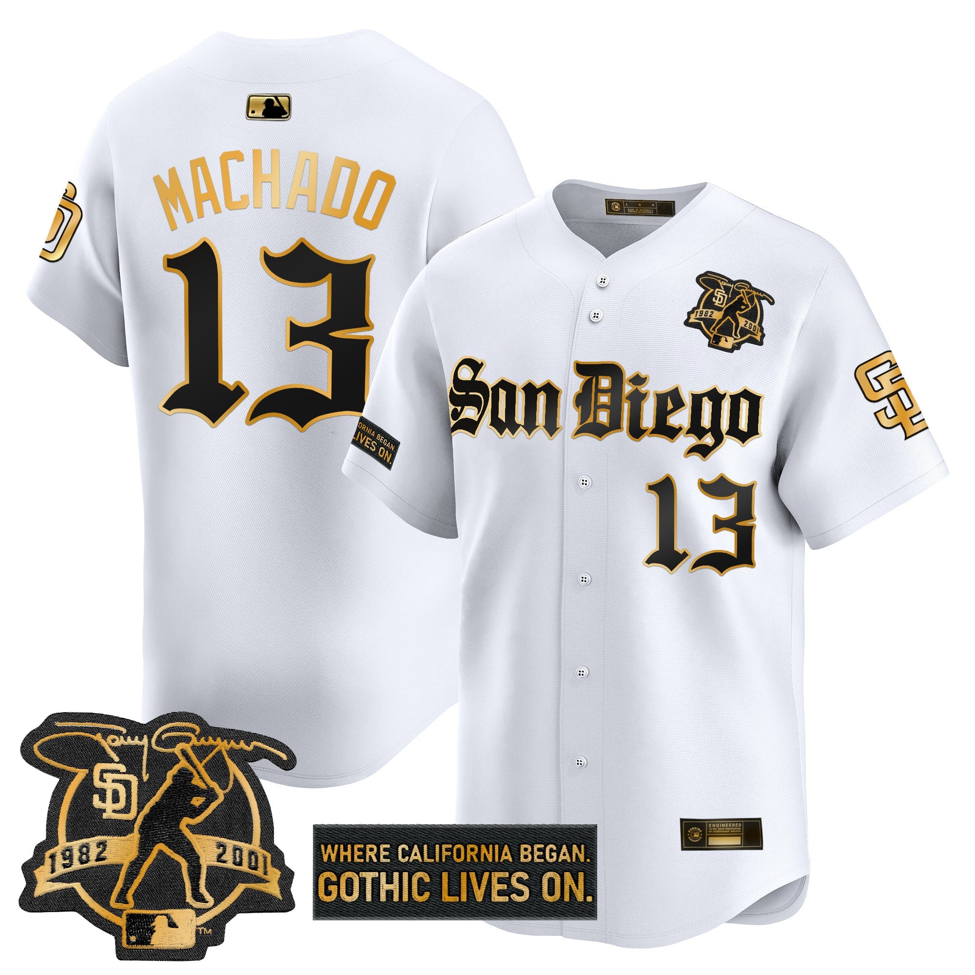 Men’s San Diego ‘Gothic Edition’ Gold Vapor Premier Limited Jersey