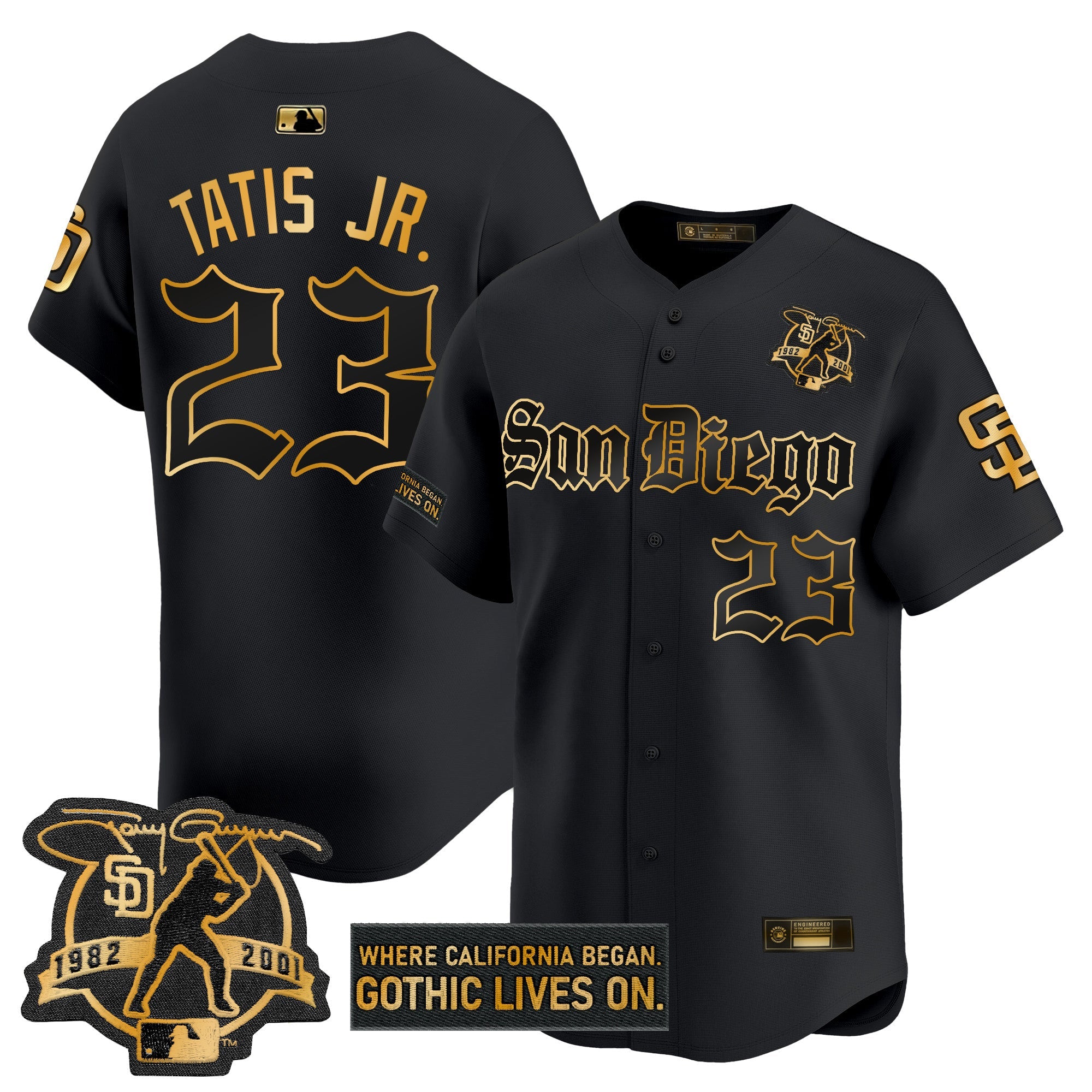 Men’s San Diego ‘Gothic Edition’ Gold Vapor Premier Limited Jersey