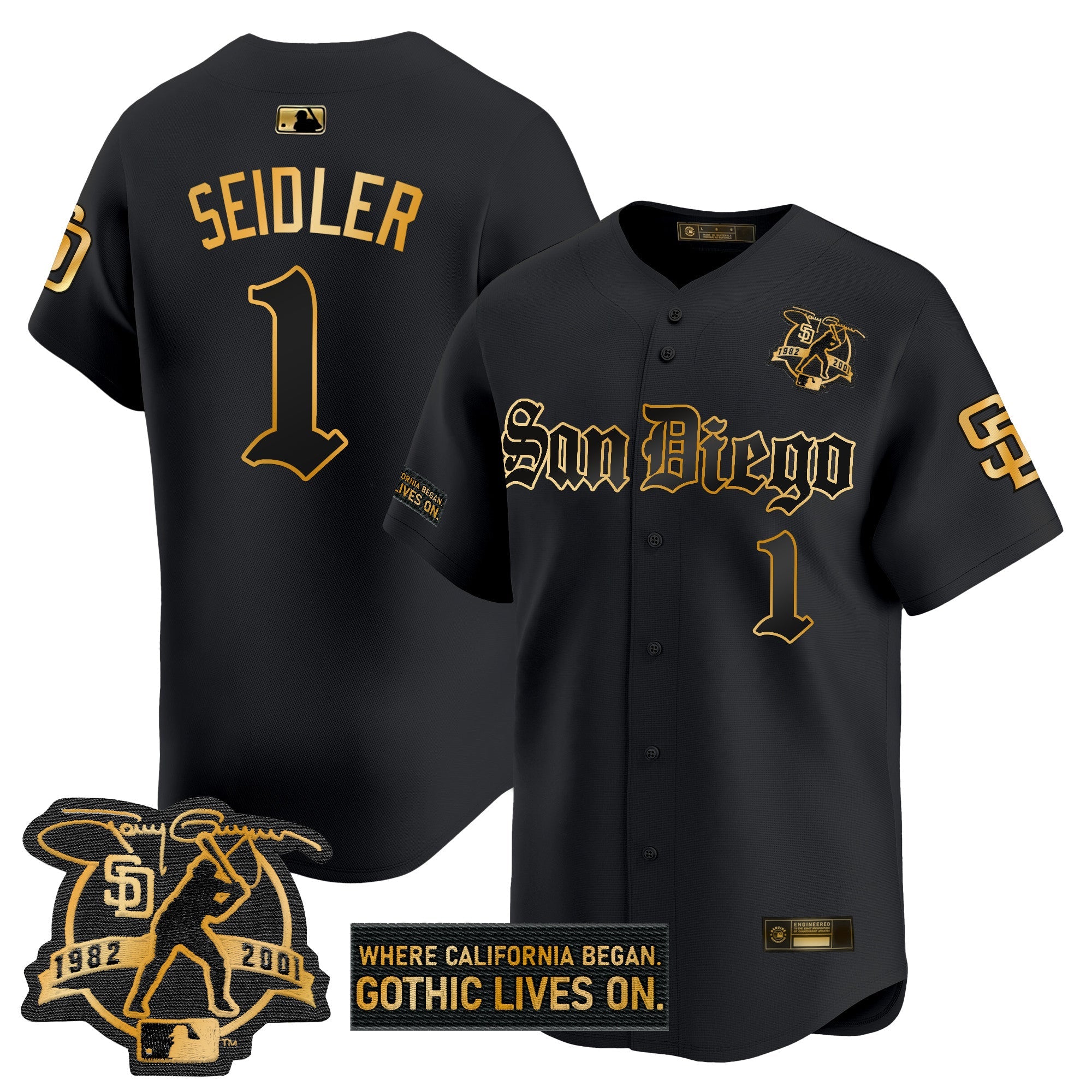 Men’s San Diego ‘Gothic Edition’ Gold Vapor Premier Limited Jersey