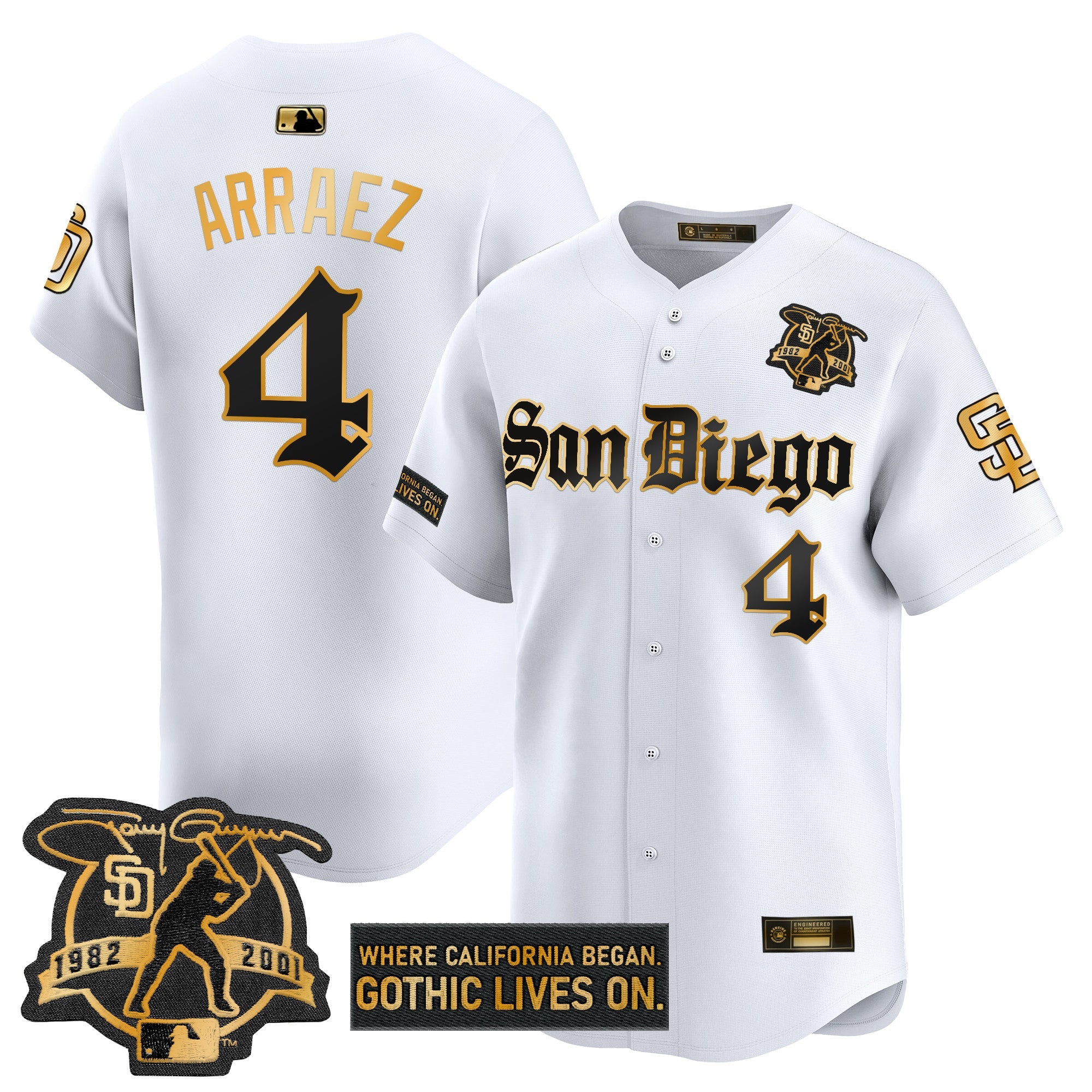 Men’s San Diego ‘Gothic Edition’ Gold Vapor Premier Limited Jersey
