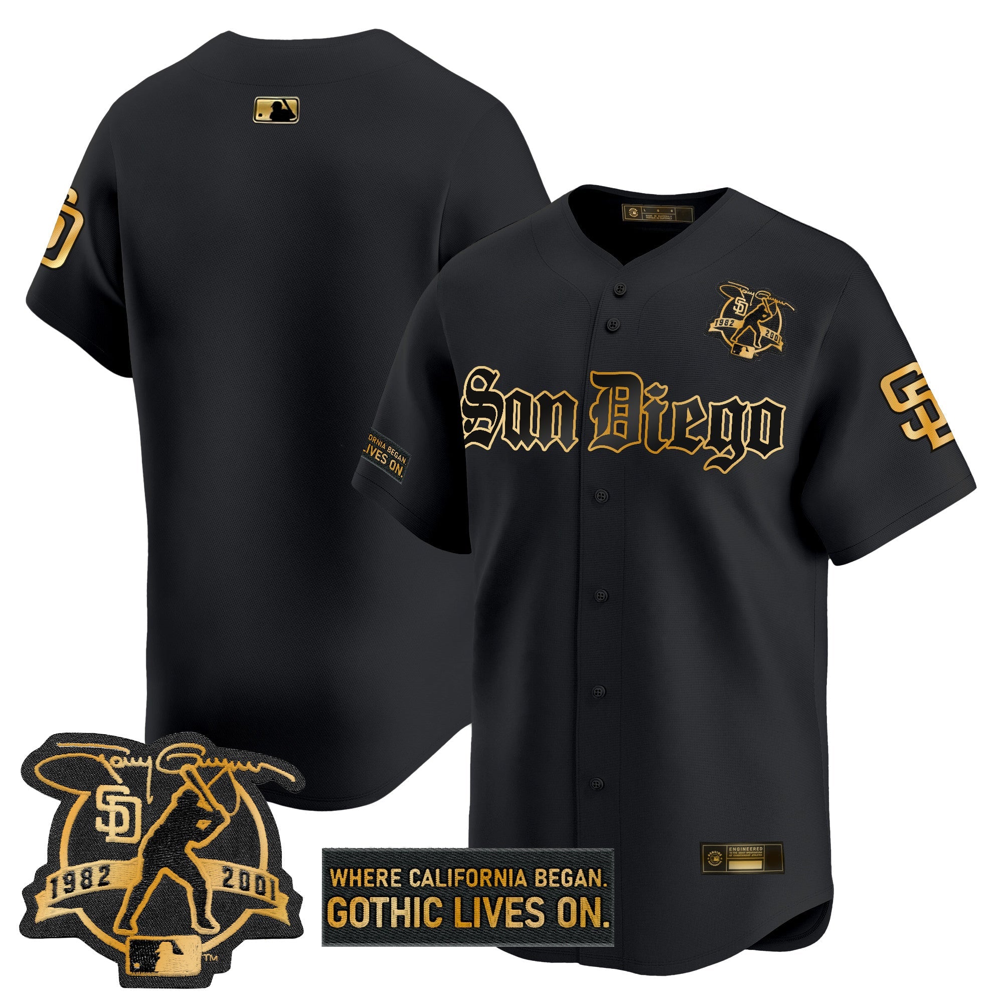 Men’s San Diego ‘Gothic Edition’ Gold Vapor Premier Limited Jersey
