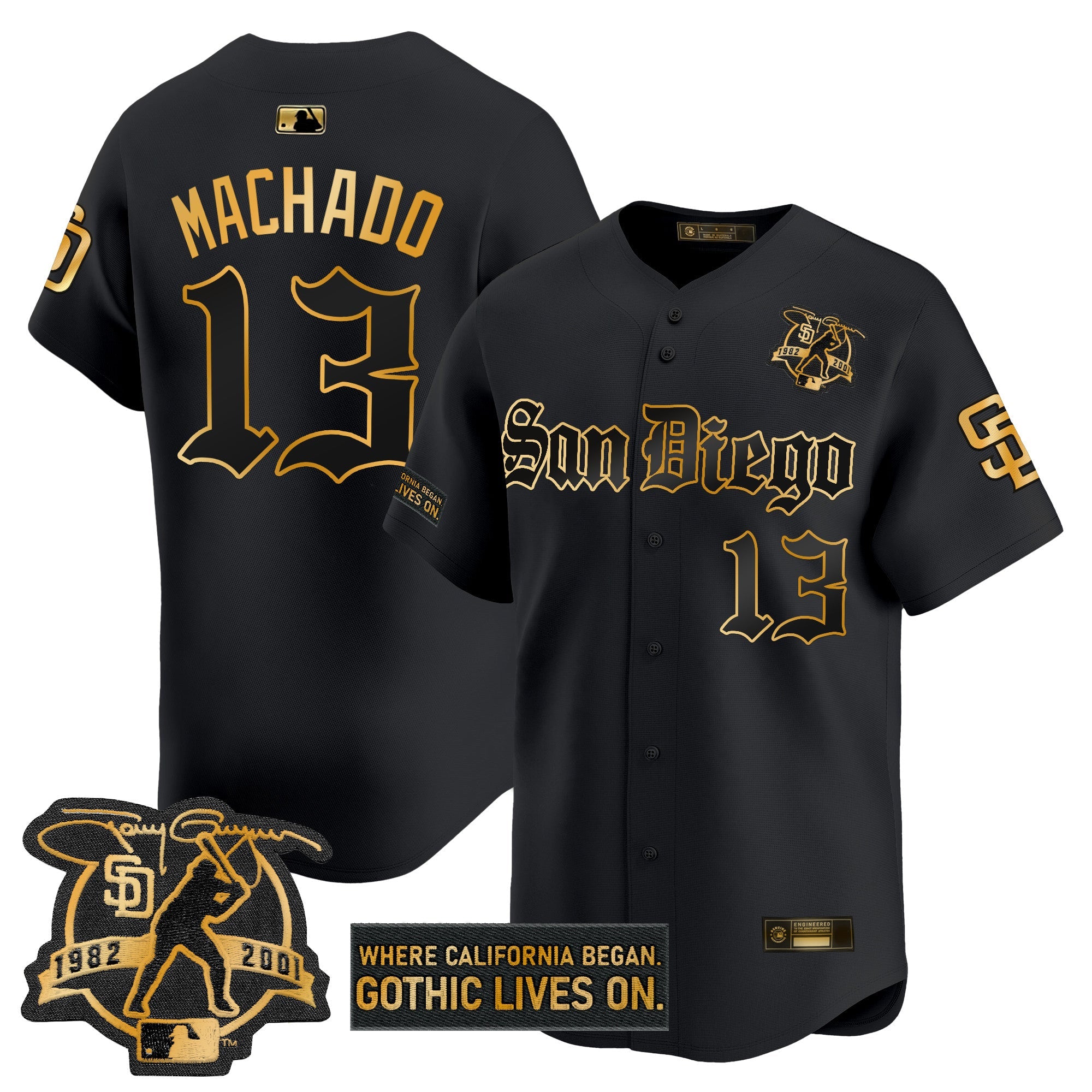 Men’s San Diego ‘Gothic Edition’ Gold Vapor Premier Limited Jersey