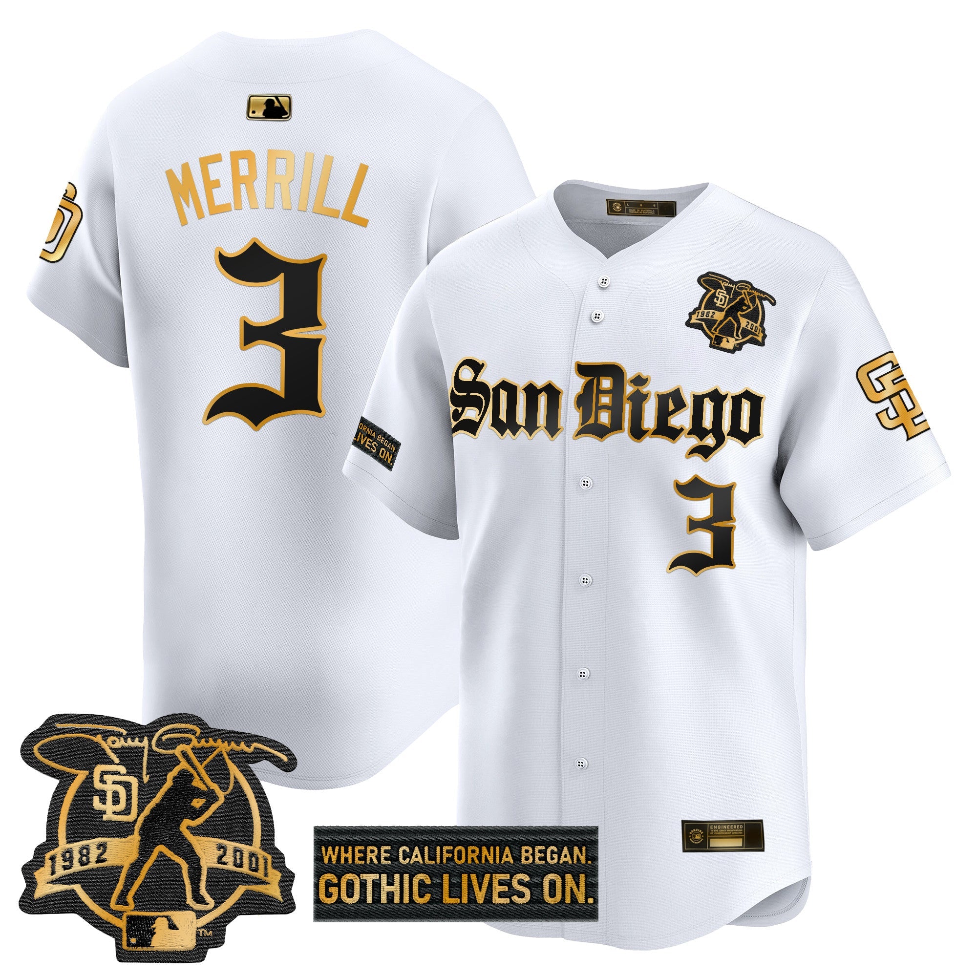 Men’s San Diego ‘Gothic Edition’ Gold Vapor Premier Limited Jersey