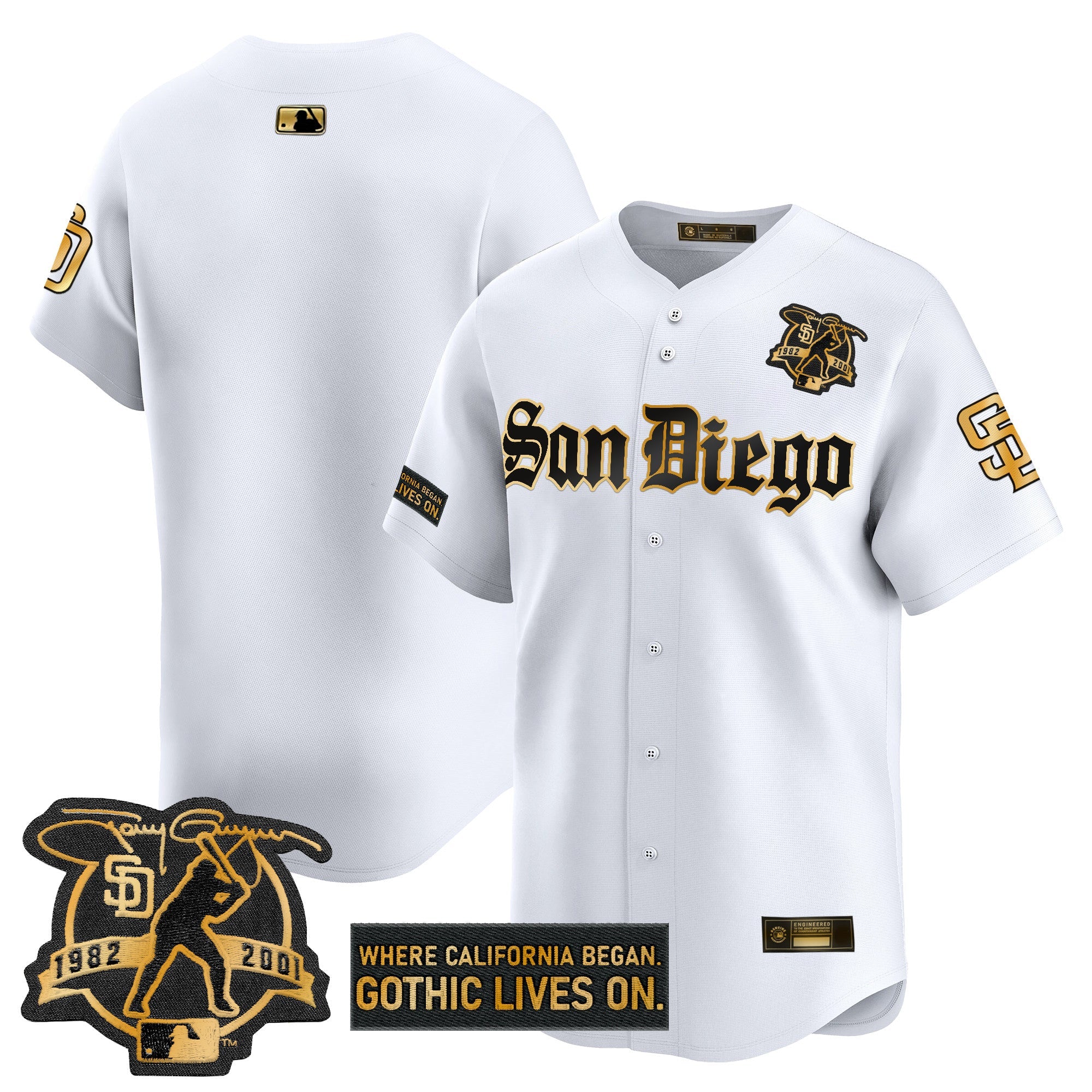 Men’s San Diego ‘Gothic Edition’ Gold Vapor Premier Limited Jersey