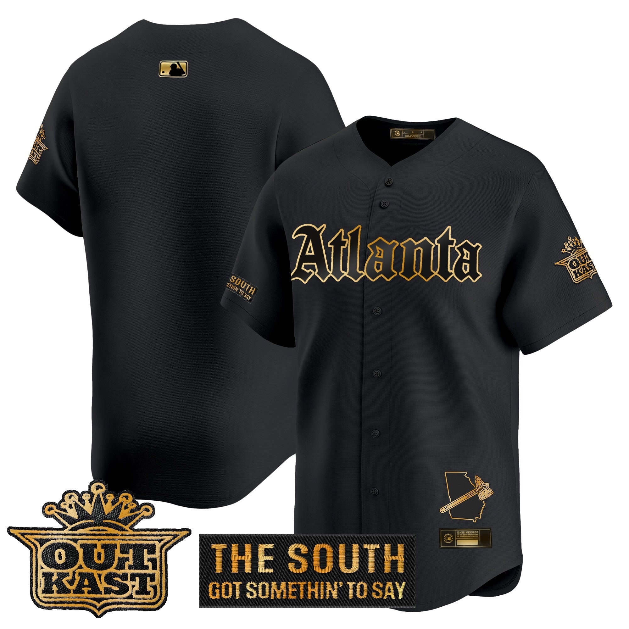 Men’s Atlanta ‘Gothic South x Outkast Edition’ Gold Vapor Premier Limited Jersey