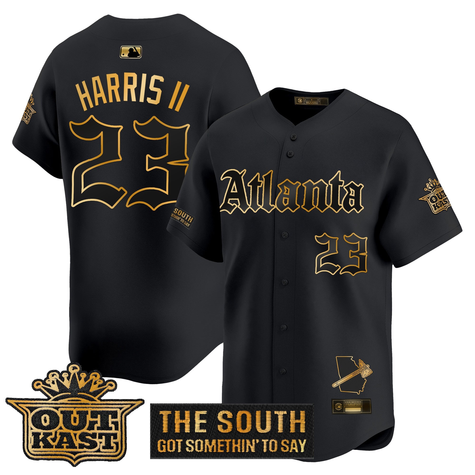 Men’s Atlanta ‘Gothic South x Outkast Edition’ Gold Vapor Premier Limited Jersey