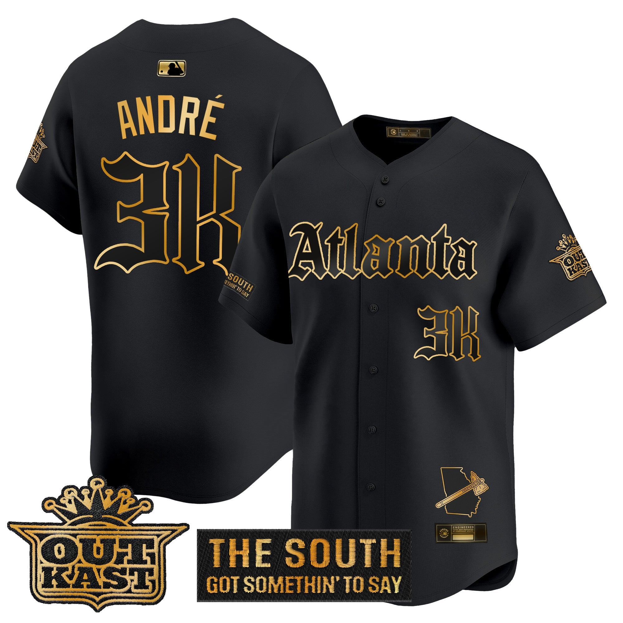 Men’s Atlanta ‘Gothic South x Outkast Edition’ Gold Vapor Premier Limited Jersey