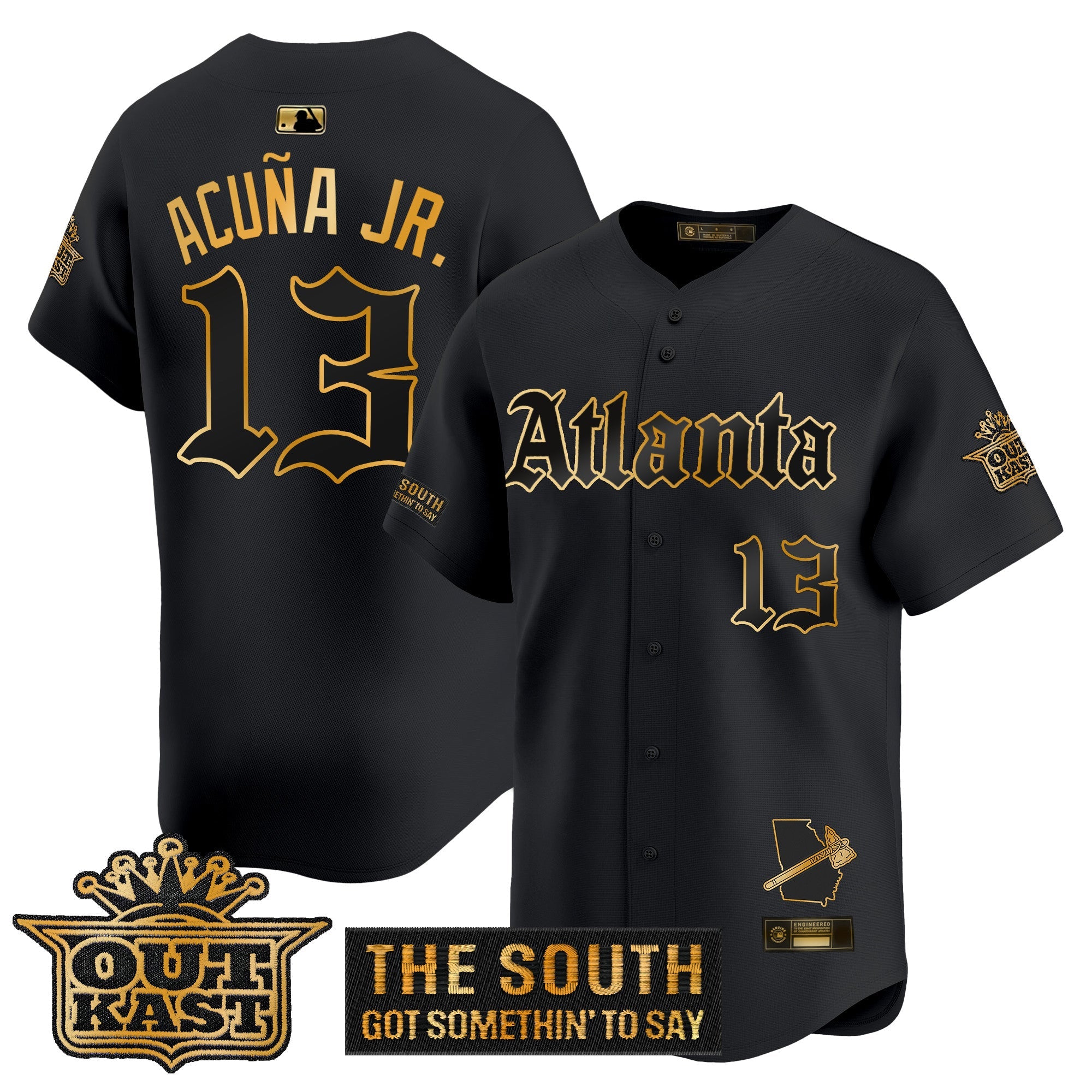 Men’s Atlanta ‘Gothic South x Outkast Edition’ Gold Vapor Premier Limited Jersey