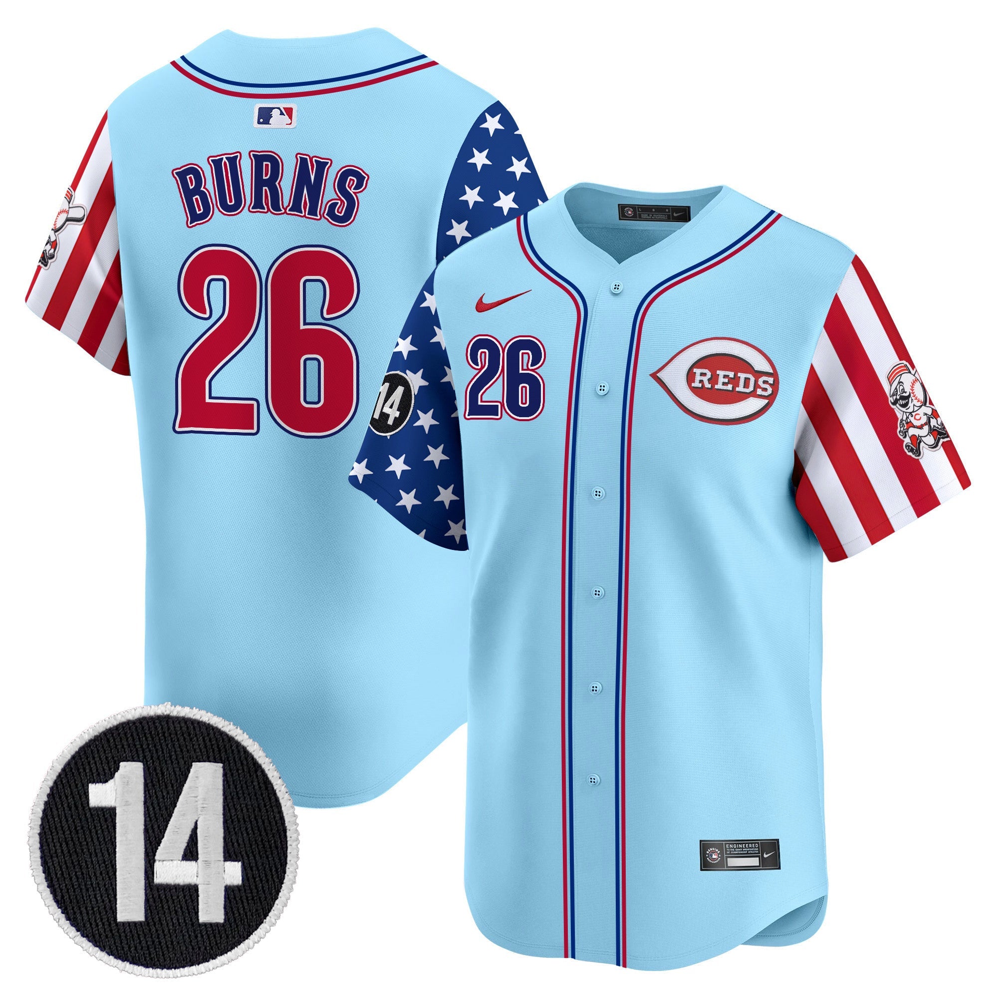 Men’s Cincinnati 2025 Independence Day Vapor Premier Limited Jersey – Pete Rose Patch