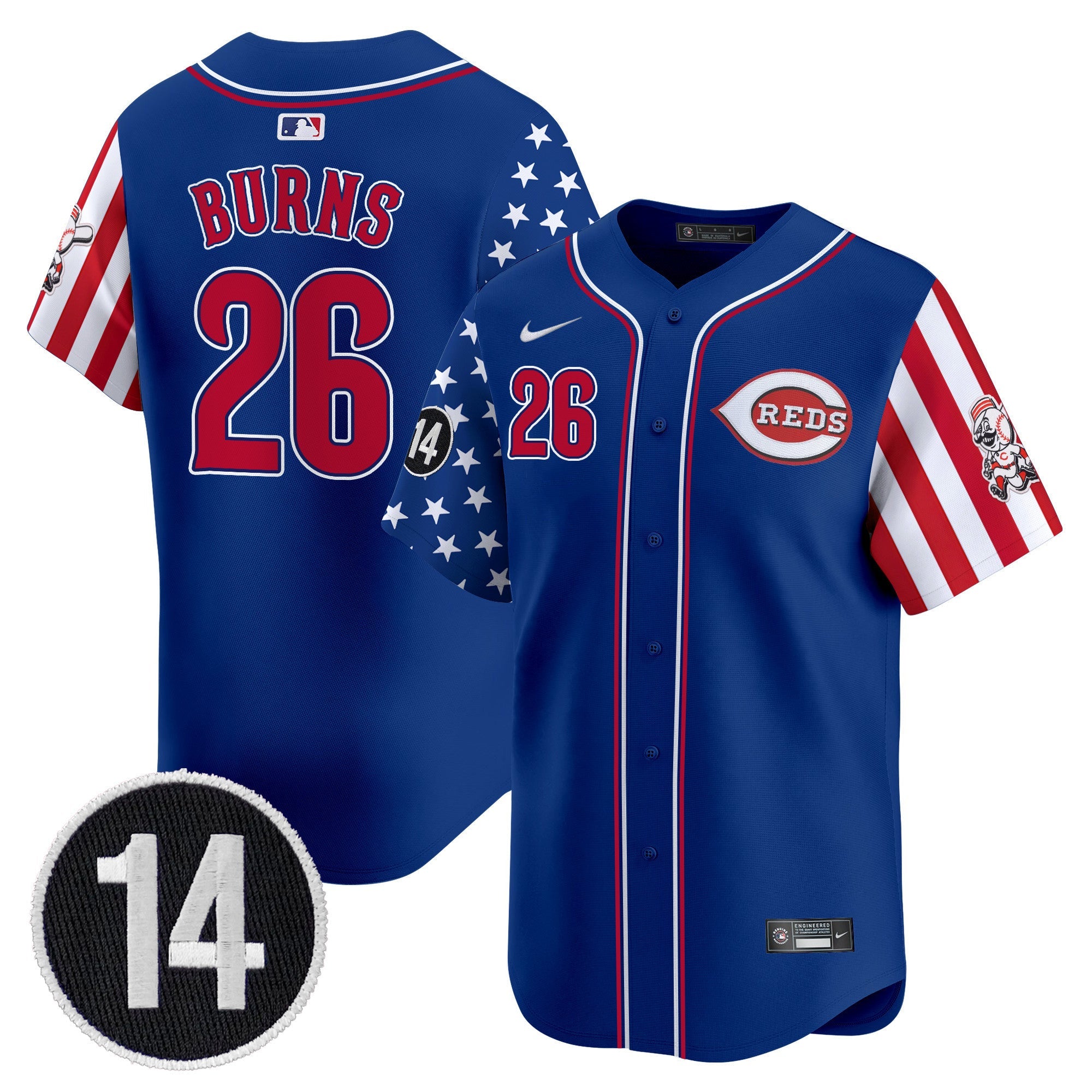 Men’s Cincinnati 2025 Independence Day Vapor Premier Limited Jersey – Pete Rose Patch