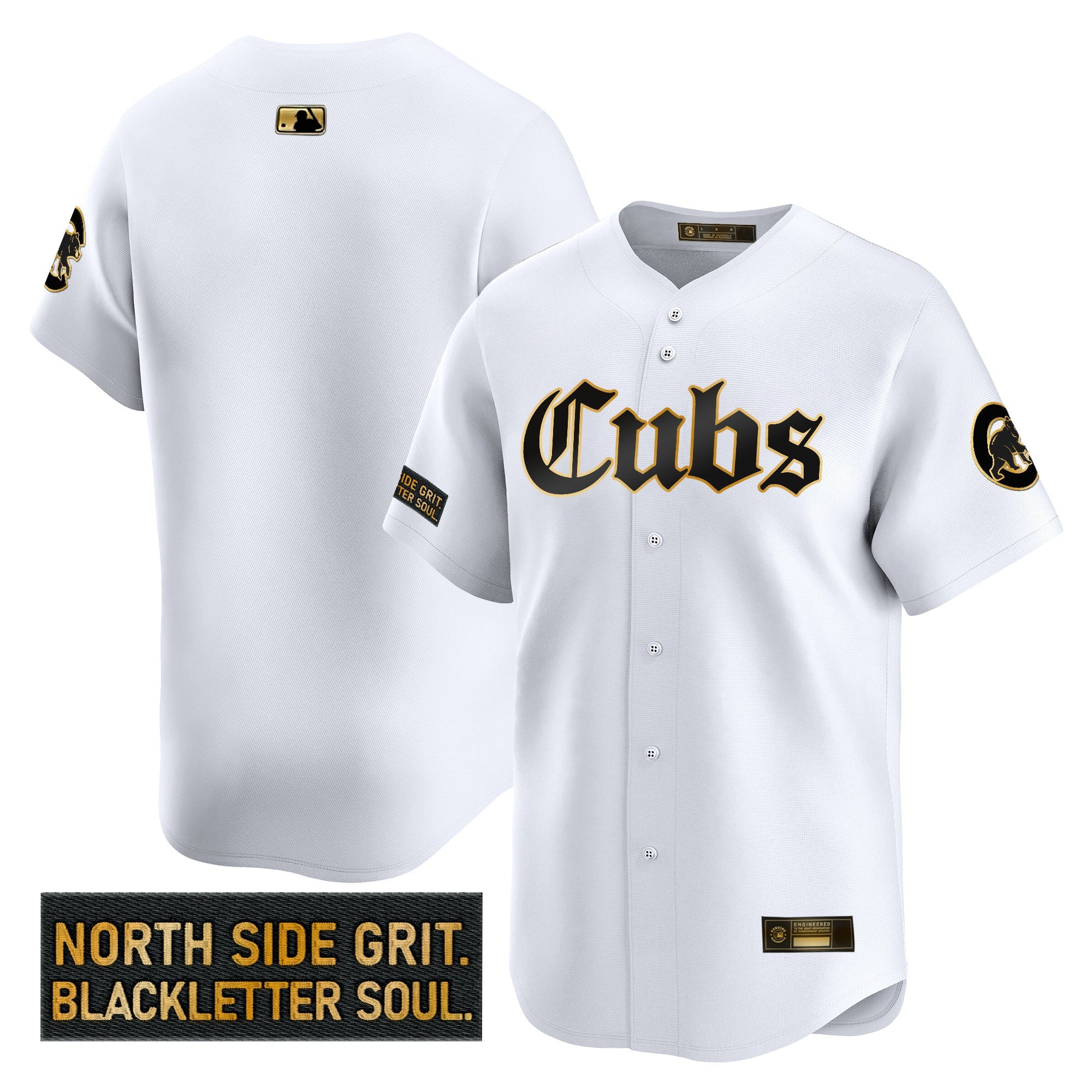 Men’s Chicago ‘Gothic North Side Edition’ Gold Vapor Premier Limited Jersey