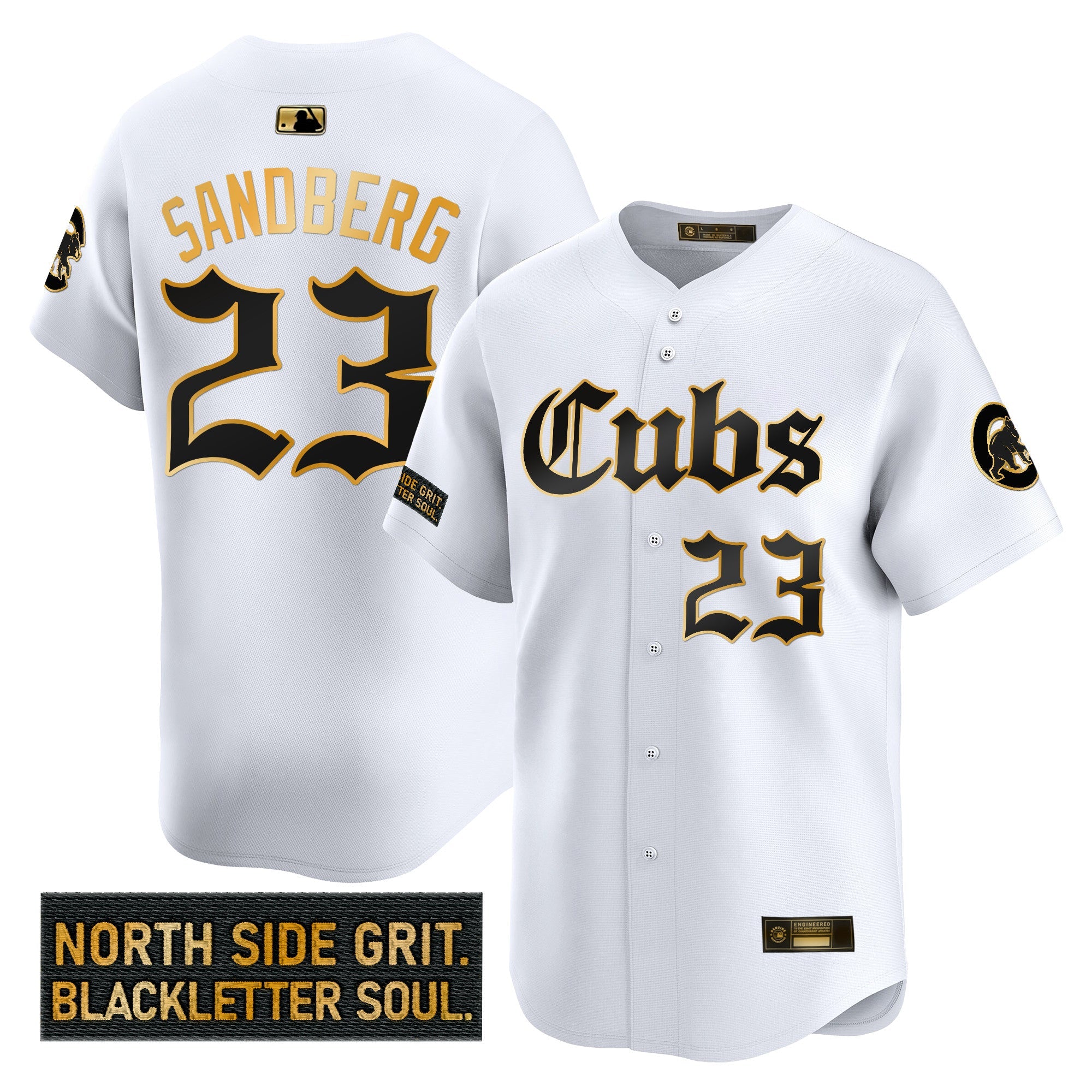 Men’s Chicago ‘Gothic North Side Edition’ Gold Vapor Premier Limited Jersey