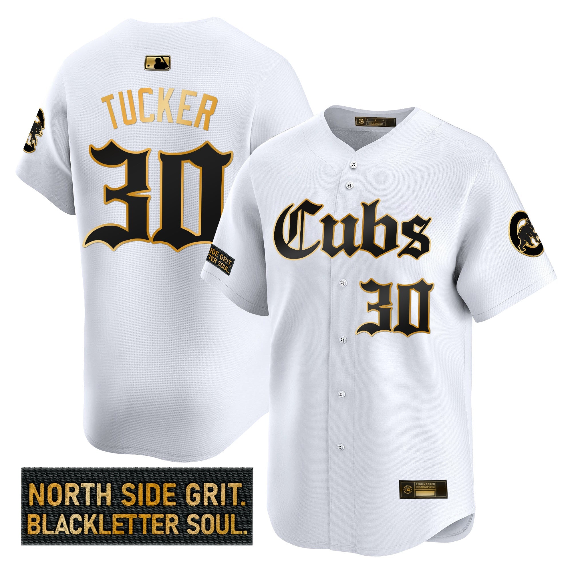 Men’s Chicago ‘Gothic North Side Edition’ Gold Vapor Premier Limited Jersey