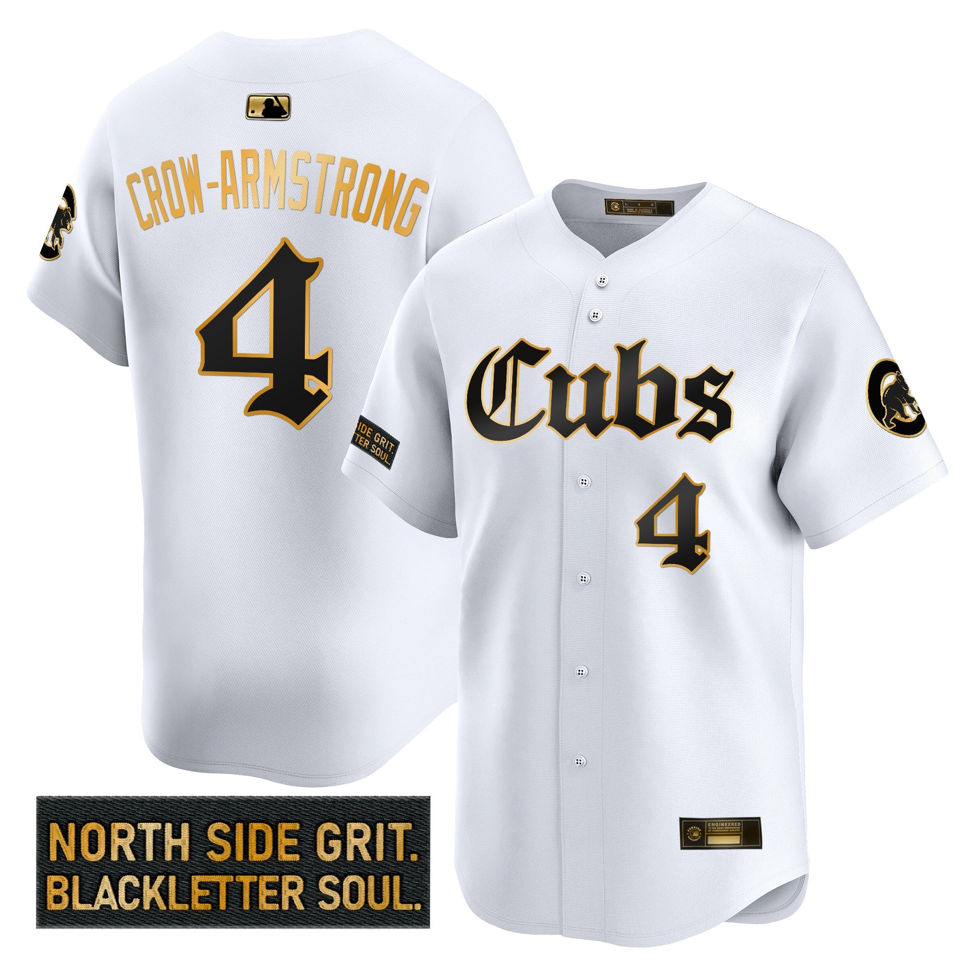 Men’s Chicago ‘Gothic North Side Edition’ Gold Vapor Premier Limited Jersey