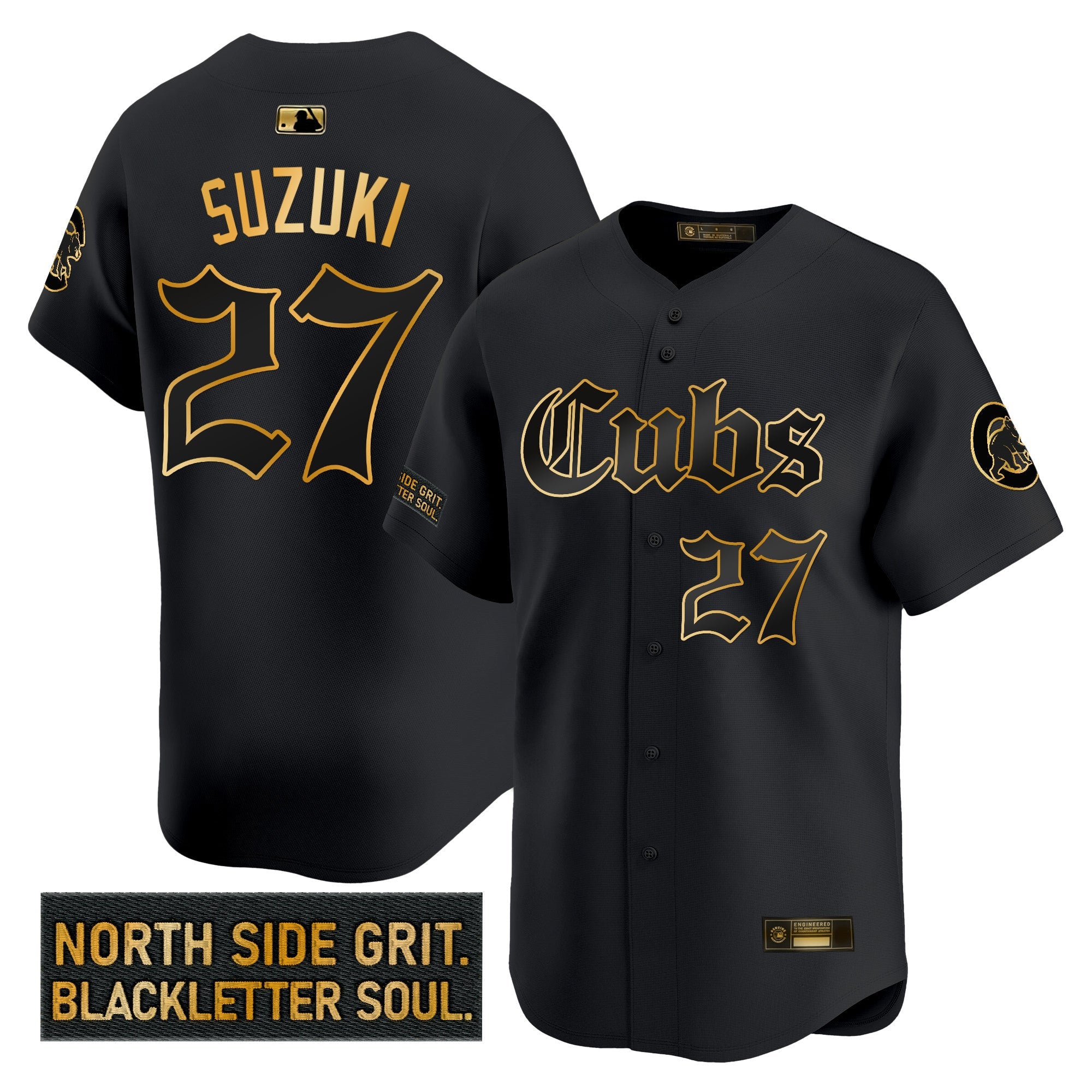Men’s Chicago ‘Gothic North Side Edition’ Gold Vapor Premier Limited Jersey
