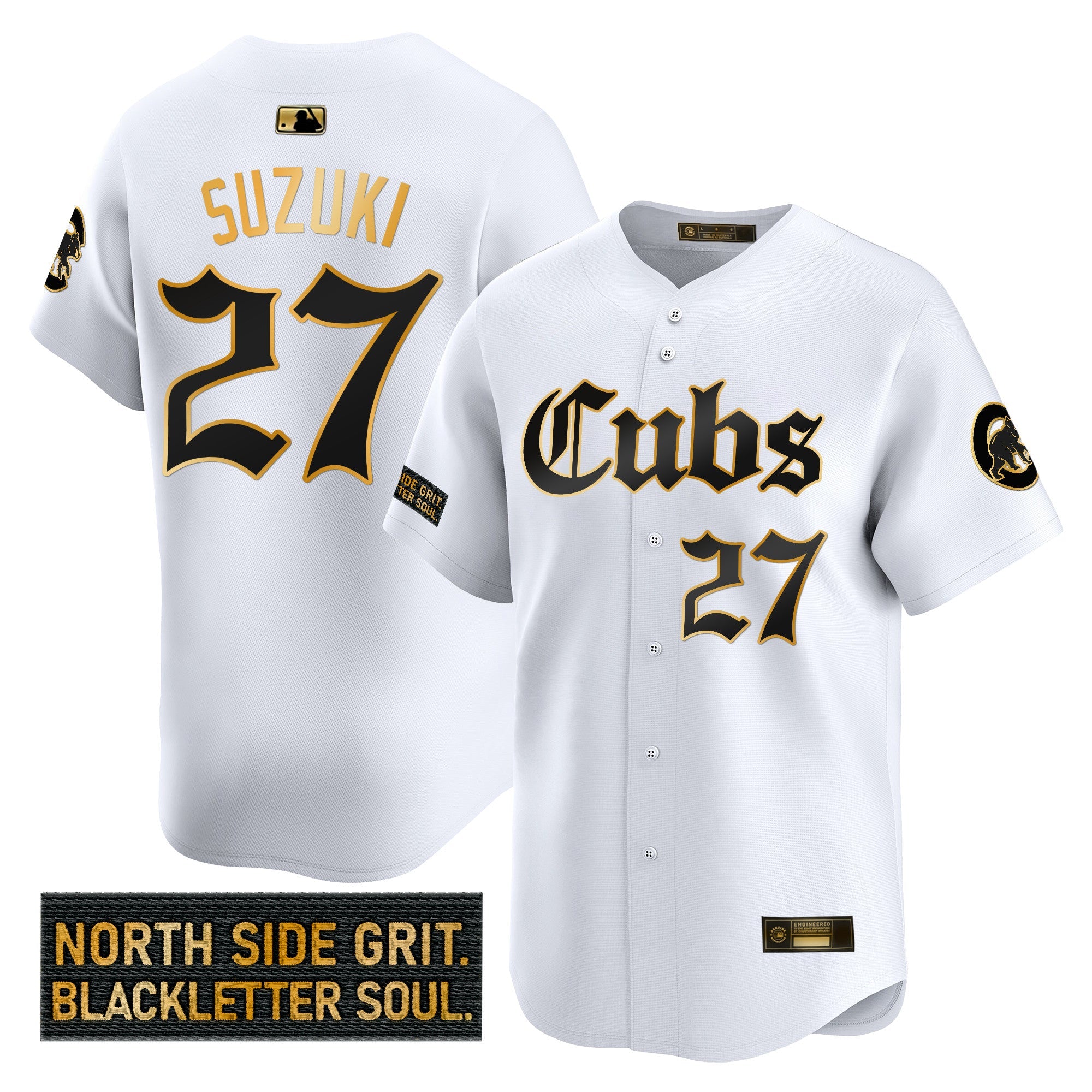 Men’s Chicago ‘Gothic North Side Edition’ Gold Vapor Premier Limited Jersey