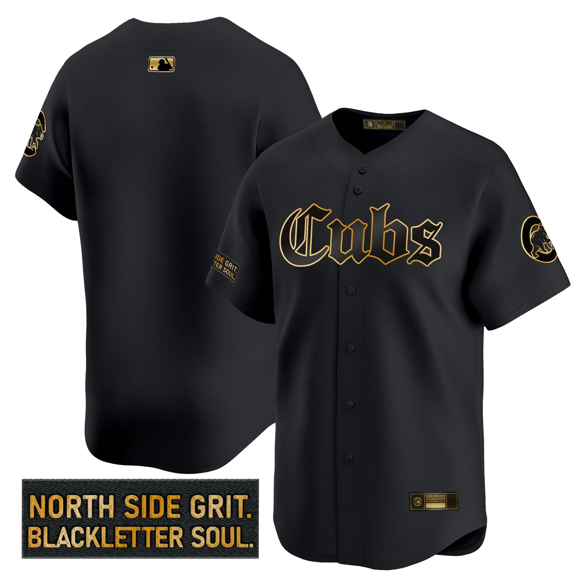 Men’s Chicago ‘Gothic North Side Edition’ Gold Vapor Premier Limited Jersey