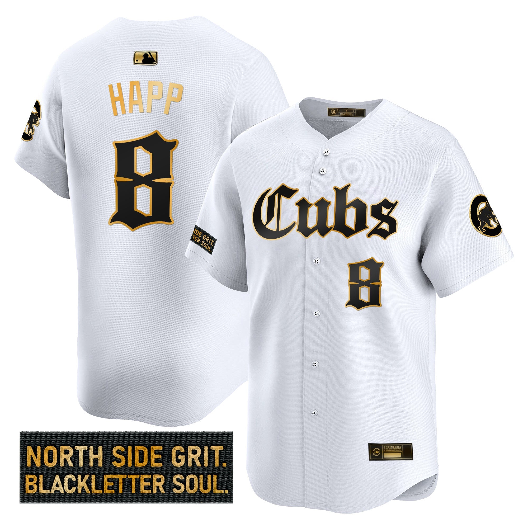 Men’s Chicago ‘Gothic North Side Edition’ Gold Vapor Premier Limited Jersey