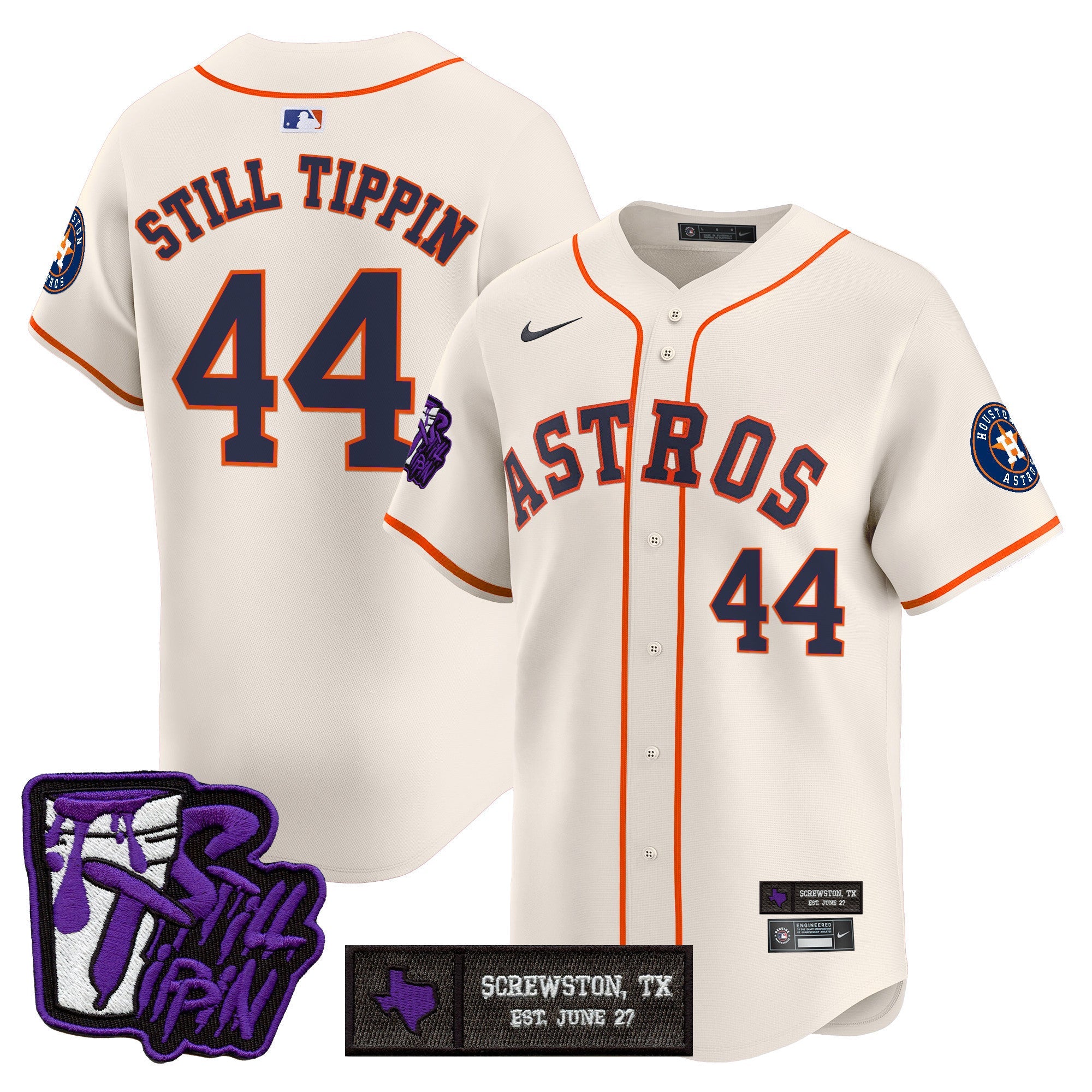 Men’s Houston DJ Screw Still Tippin Purple Patch Vapor Premier Limited Jersey