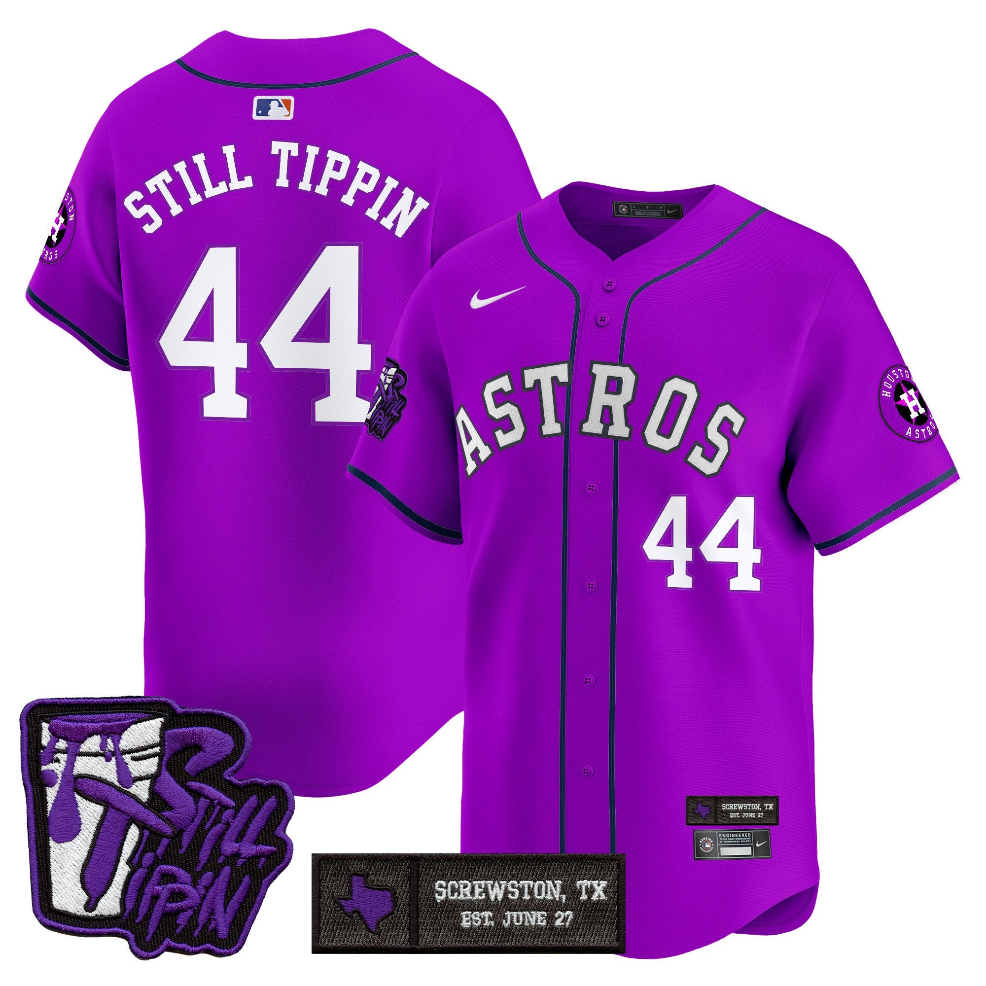 Men’s Houston DJ Screw Still Tippin Purple Patch Vapor Premier Limited Jersey