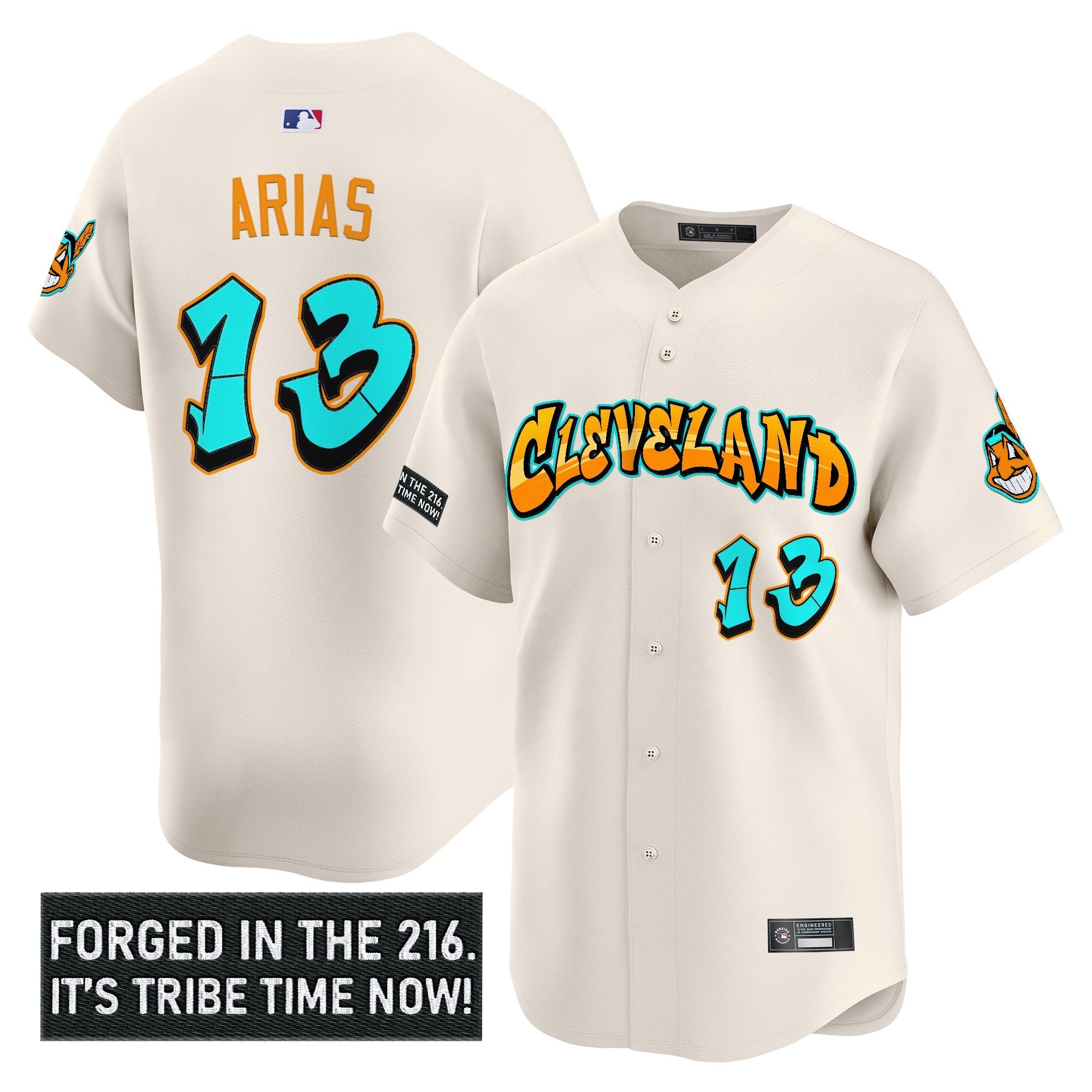 Men’s Cleveland Indians ‘Graffiti 216 Ink Edition’ Vapor Premier Limited Jersey