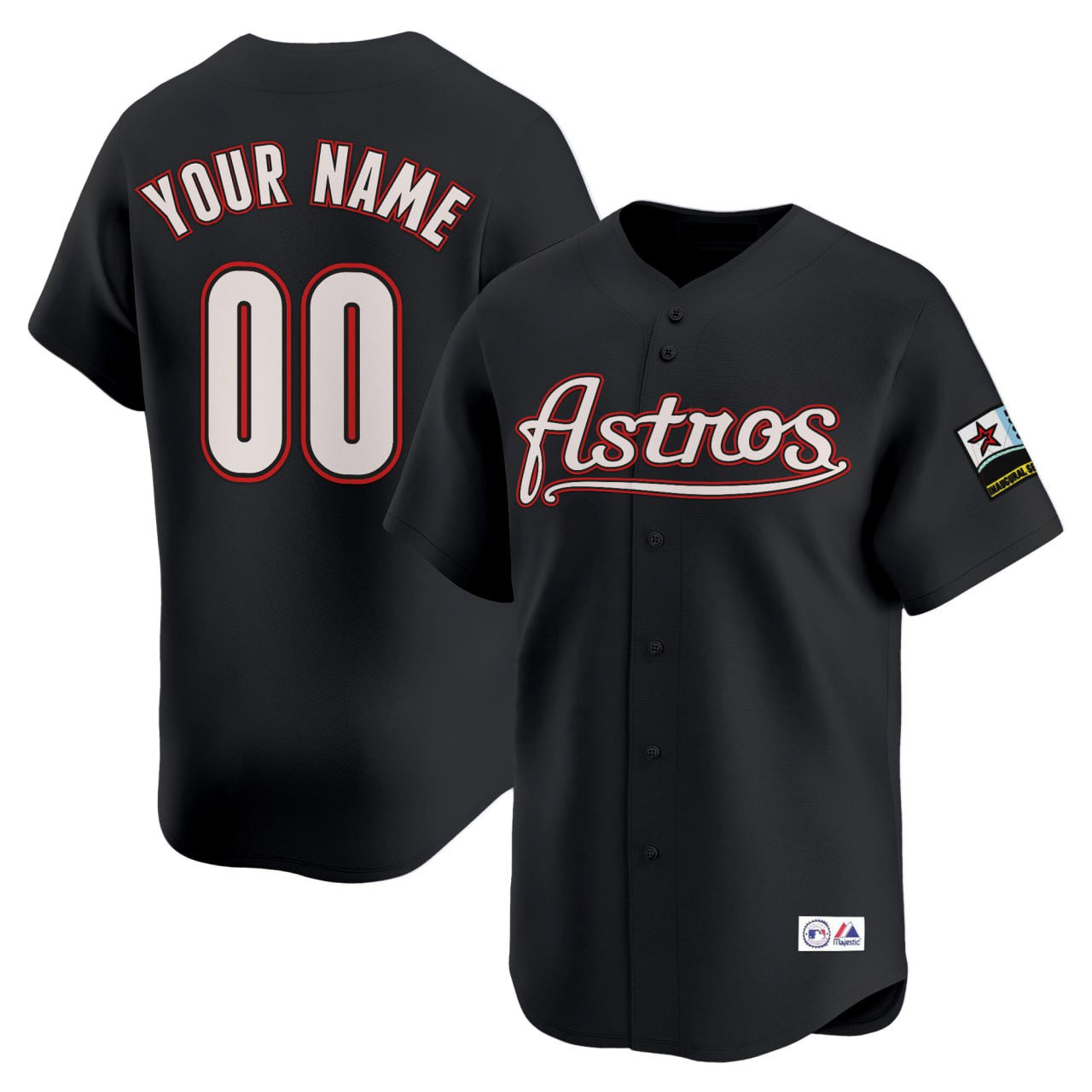 Houston Retro Black Limited Custom Jersey