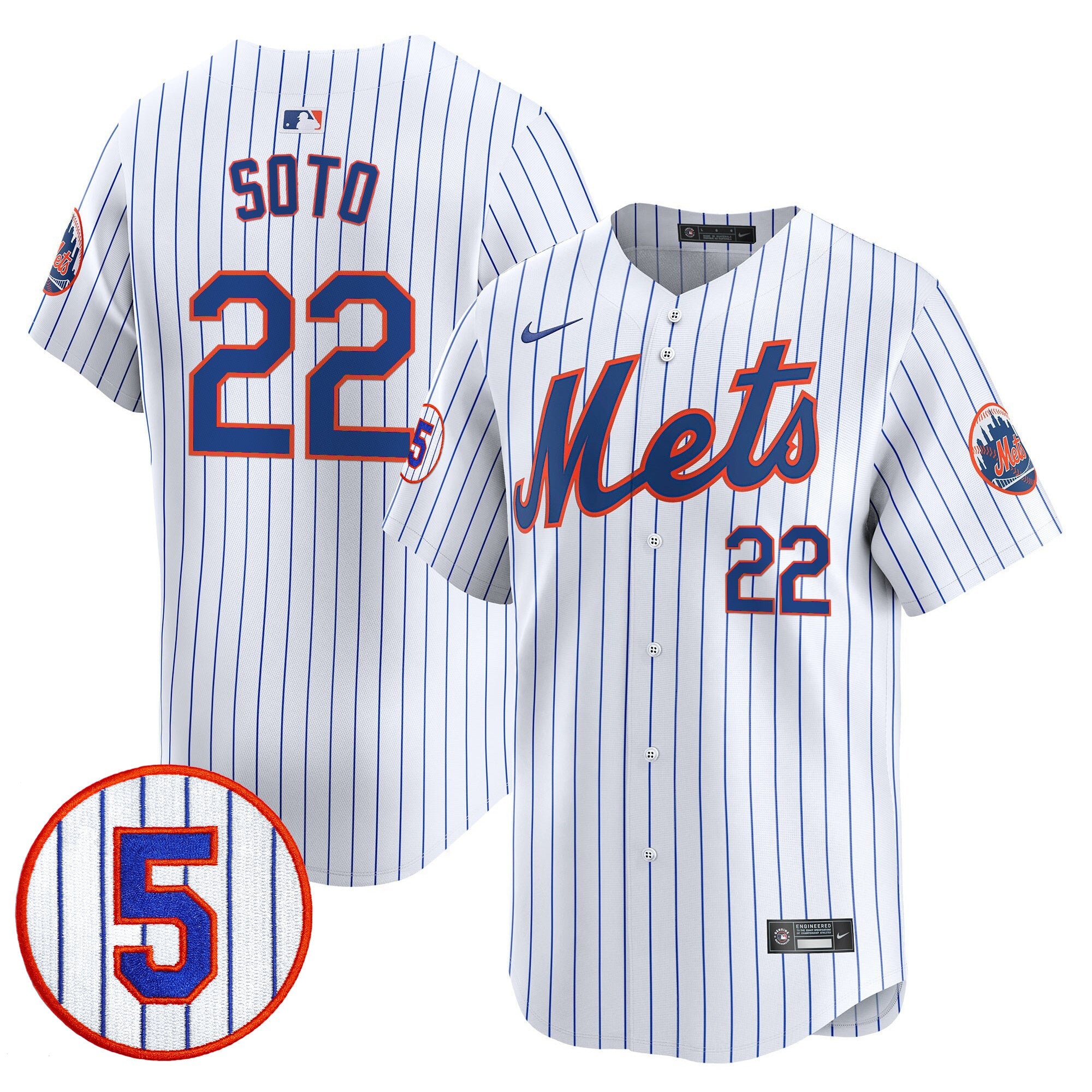 Men’s #5 David Wright Number Retirement Patch Vapor Premier Limited Jersey